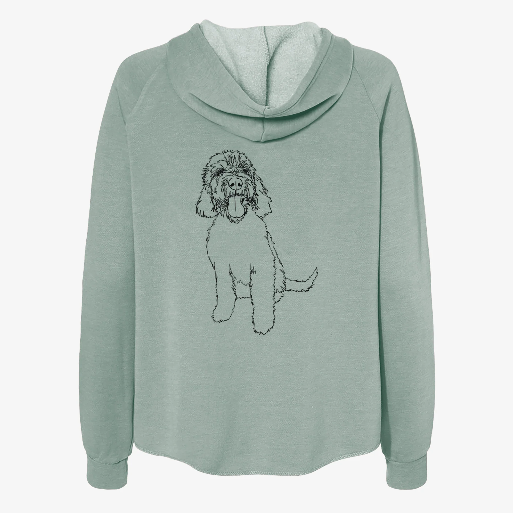 Doodled Ruby the Goldendoodle - Women's Cali Wave Zip-Up Sweatshirt - Image 4