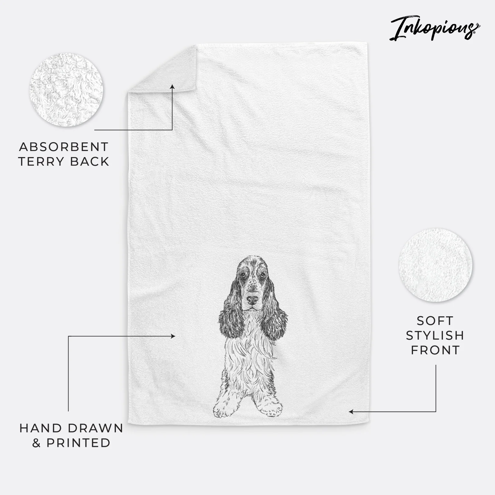 Doodled Rupert the Cocker Spaniel Decorative Hand Towel - Image 6