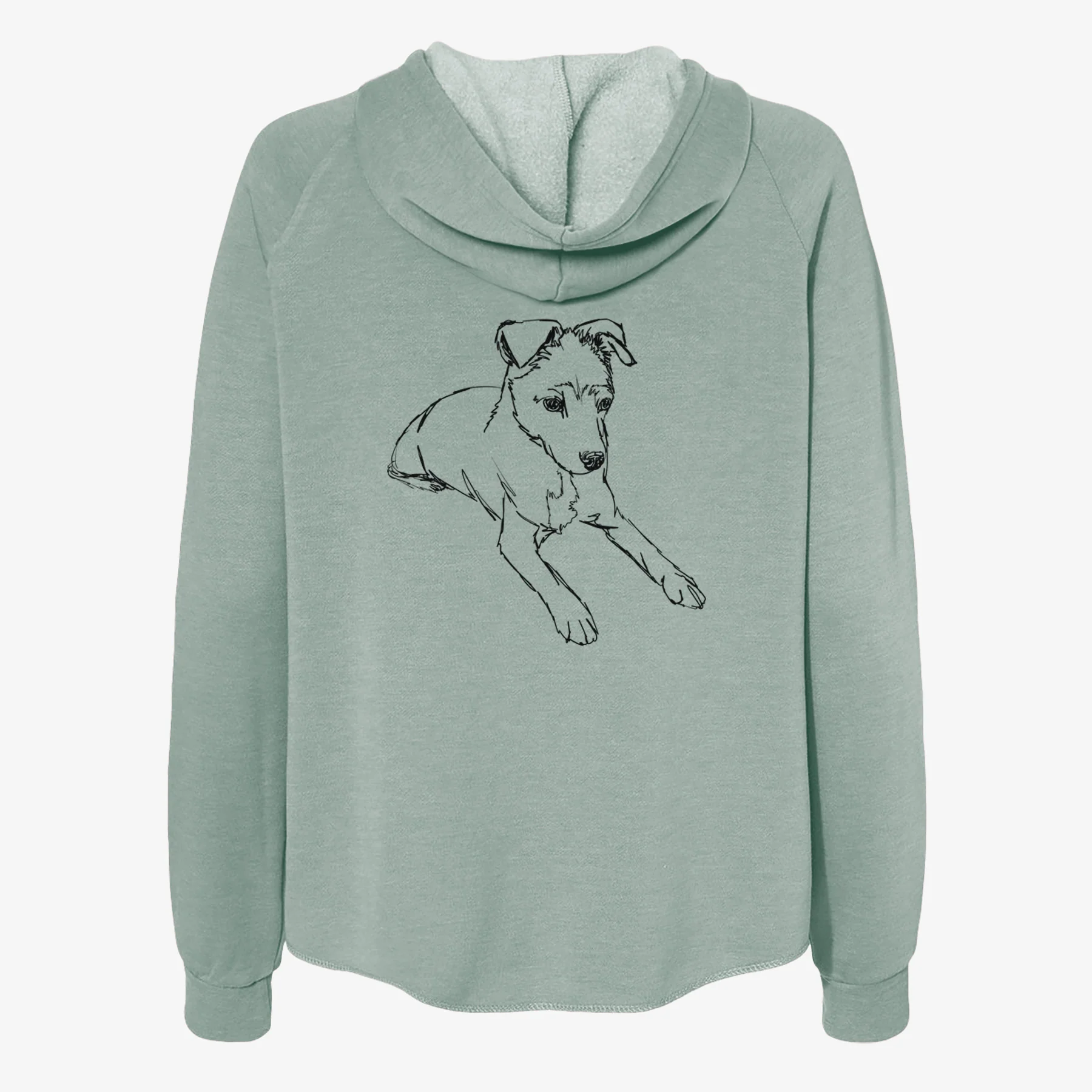 Doodled Rusty the Mixed Breed - Women's Cali Wave Zip-Up Sweatshirt - Image 4