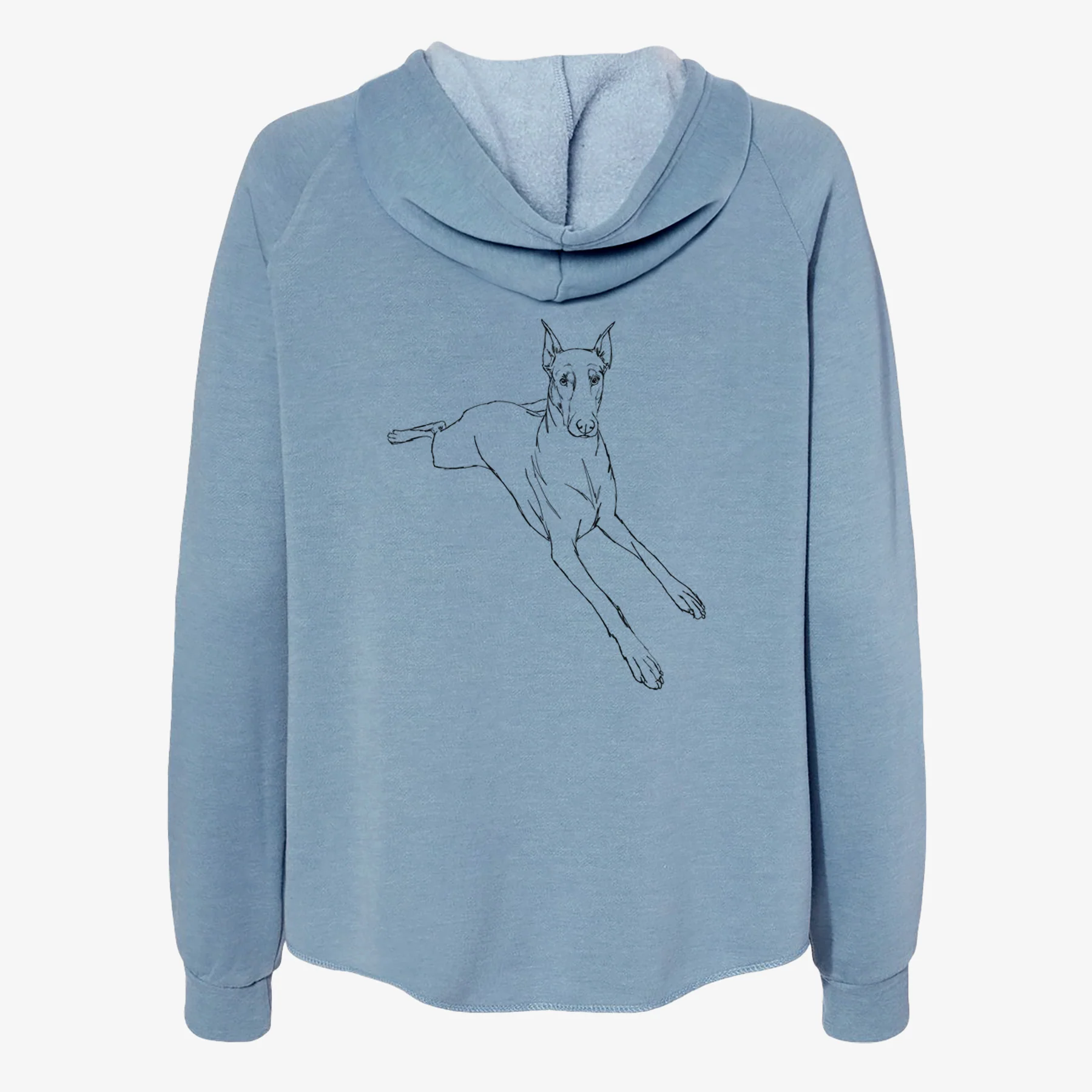 Doodled Scarlett the Doberman Pinscher - Women's Cali Wave Zip-Up Sweatshirt - Image 6