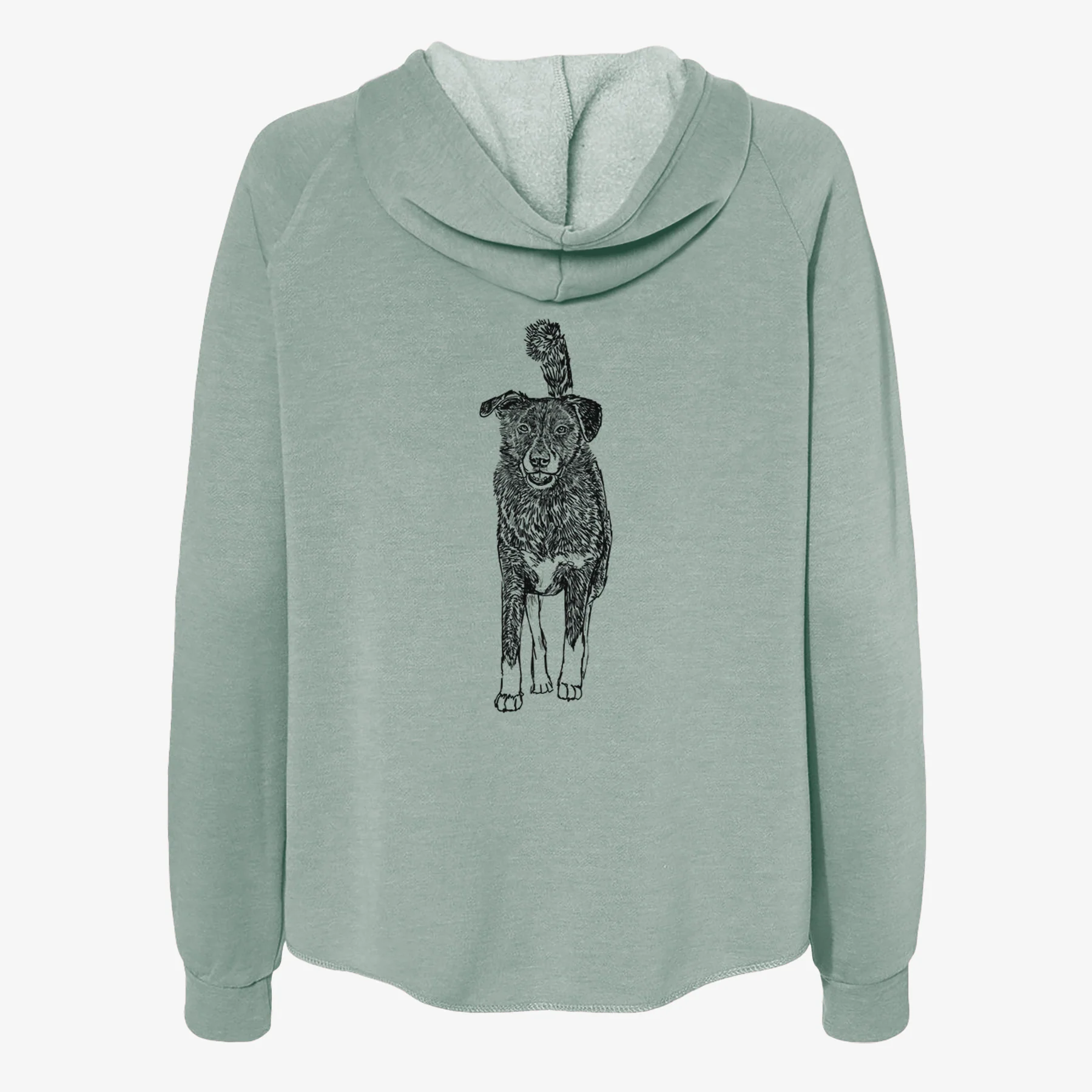 Doodled Shadow the Border Collie Mix - Women's Cali Wave Zip-Up Sweatshirt - Image 4