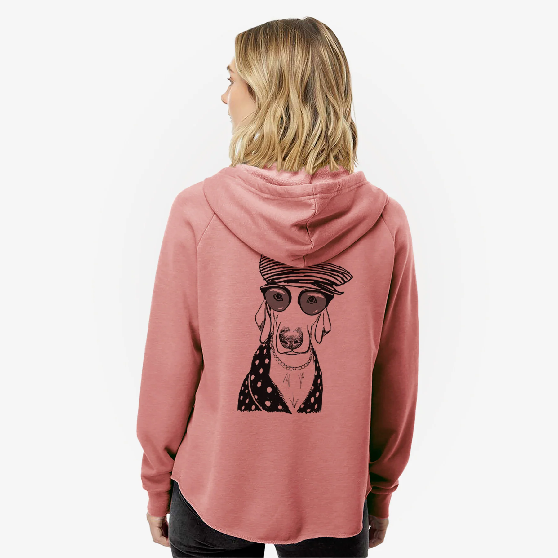 Doodled Skeeter the Weimaraner - Women's Cali Wave Zip-Up Sweatshirt - Image 5
