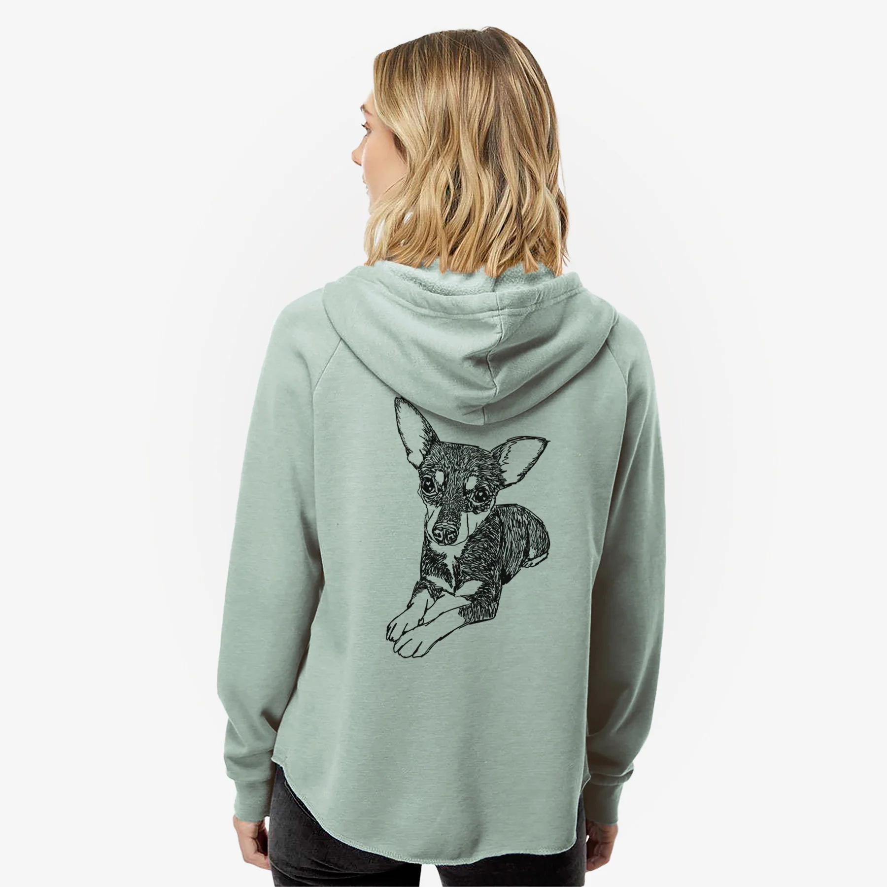 Doodled Sparty the Mixed Breed - Women's Cali Wave Zip-Up Sweatshirt - Image 2
