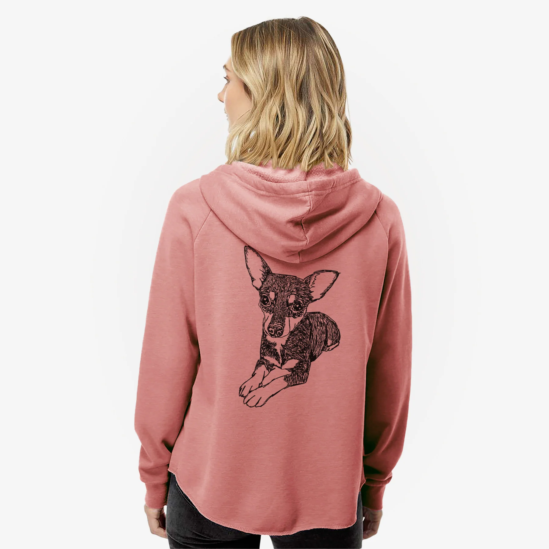 Doodled Sparty the Mixed Breed - Women's Cali Wave Zip-Up Sweatshirt - Image 5