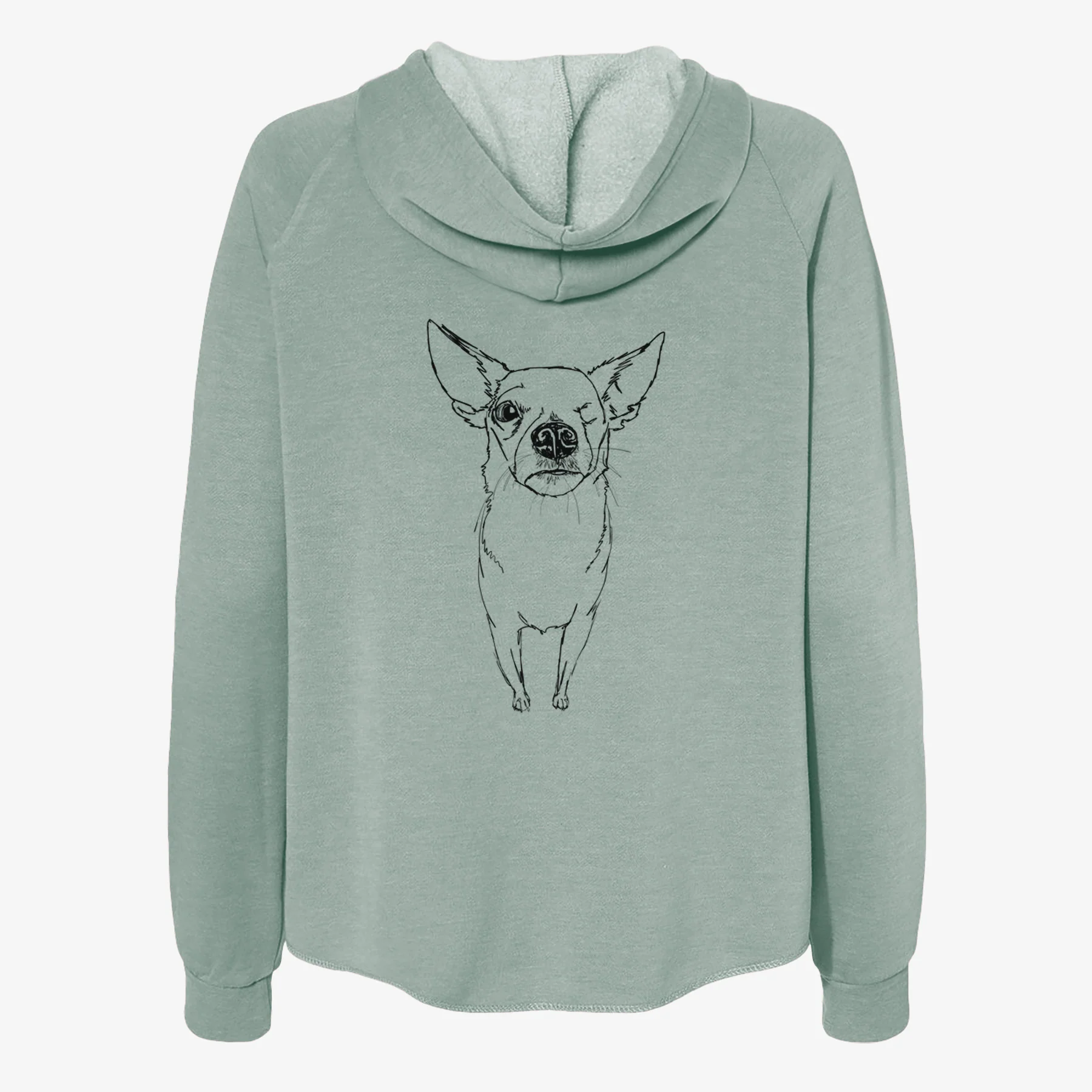 Doodled Tank the One eyed Pomchi - Women's Cali Wave Zip-Up Sweatshirt - Image 4