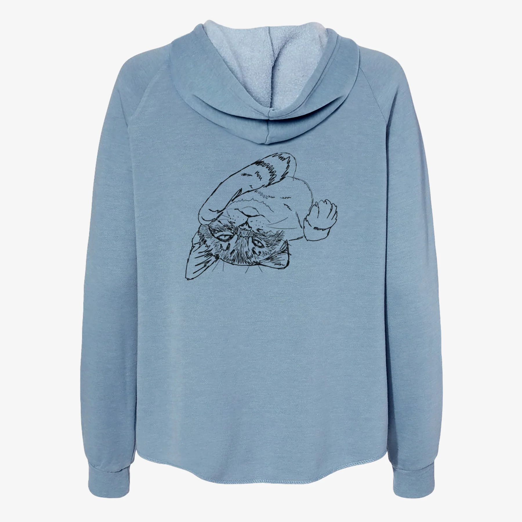 Doodled Tator the Tabby Kitten - Women's Cali Wave Zip-Up Sweatshirt - Image 6
