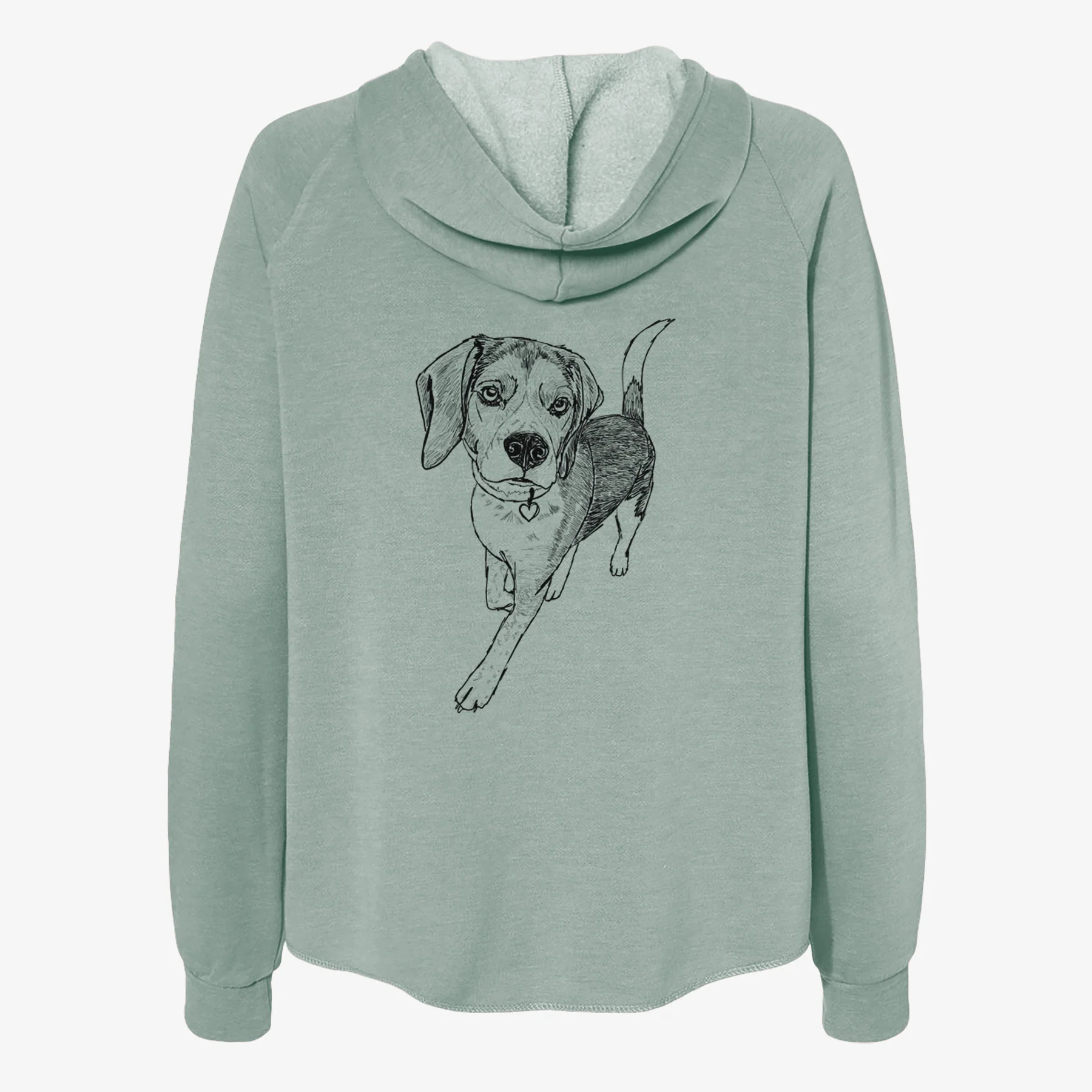 Doodled Tuck Finn the Beagle - Women's Cali Wave Zip-Up Sweatshirt - Image 4