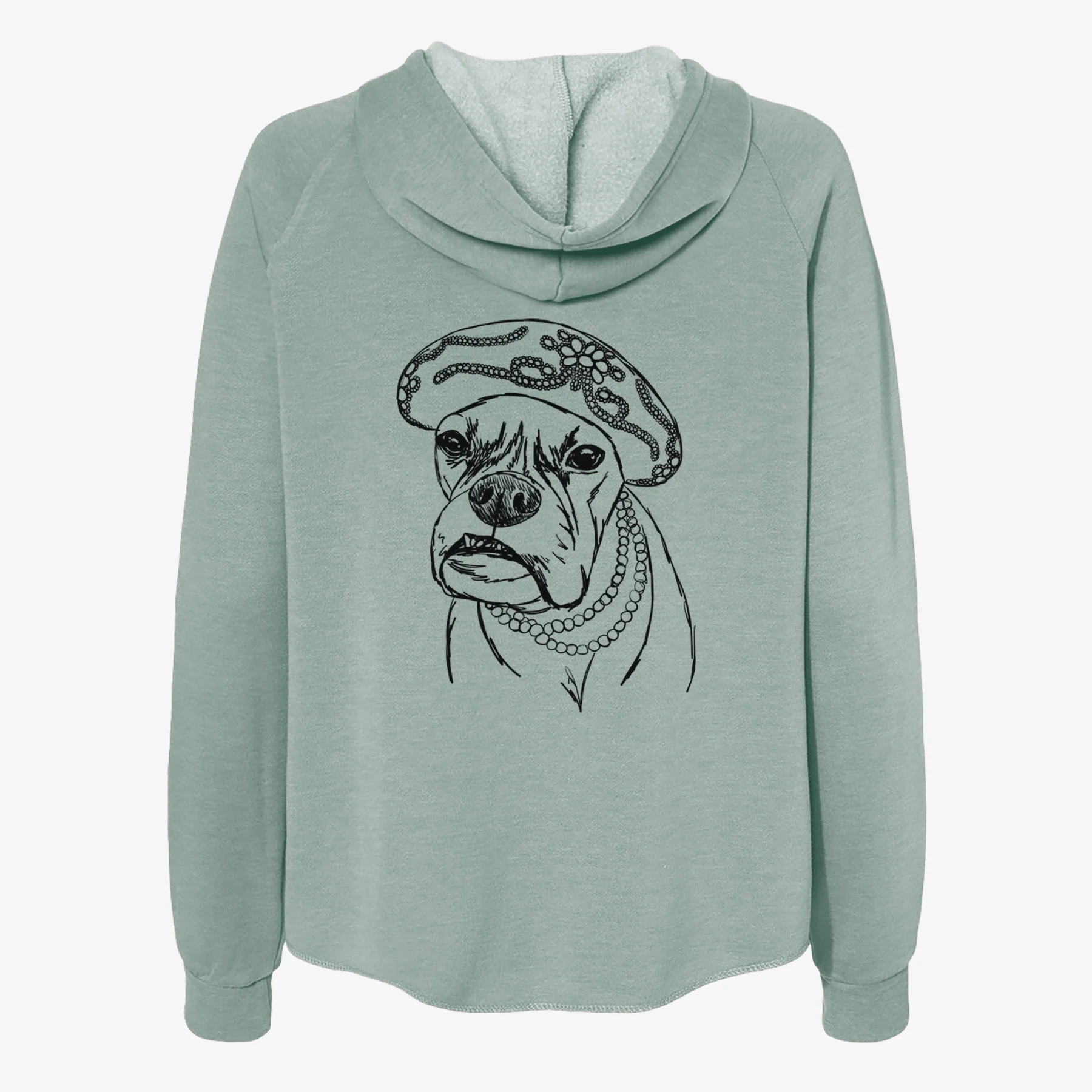 Doodled Violet the Boxer - Women's Cali Wave Zip-Up Sweatshirt - Image 4