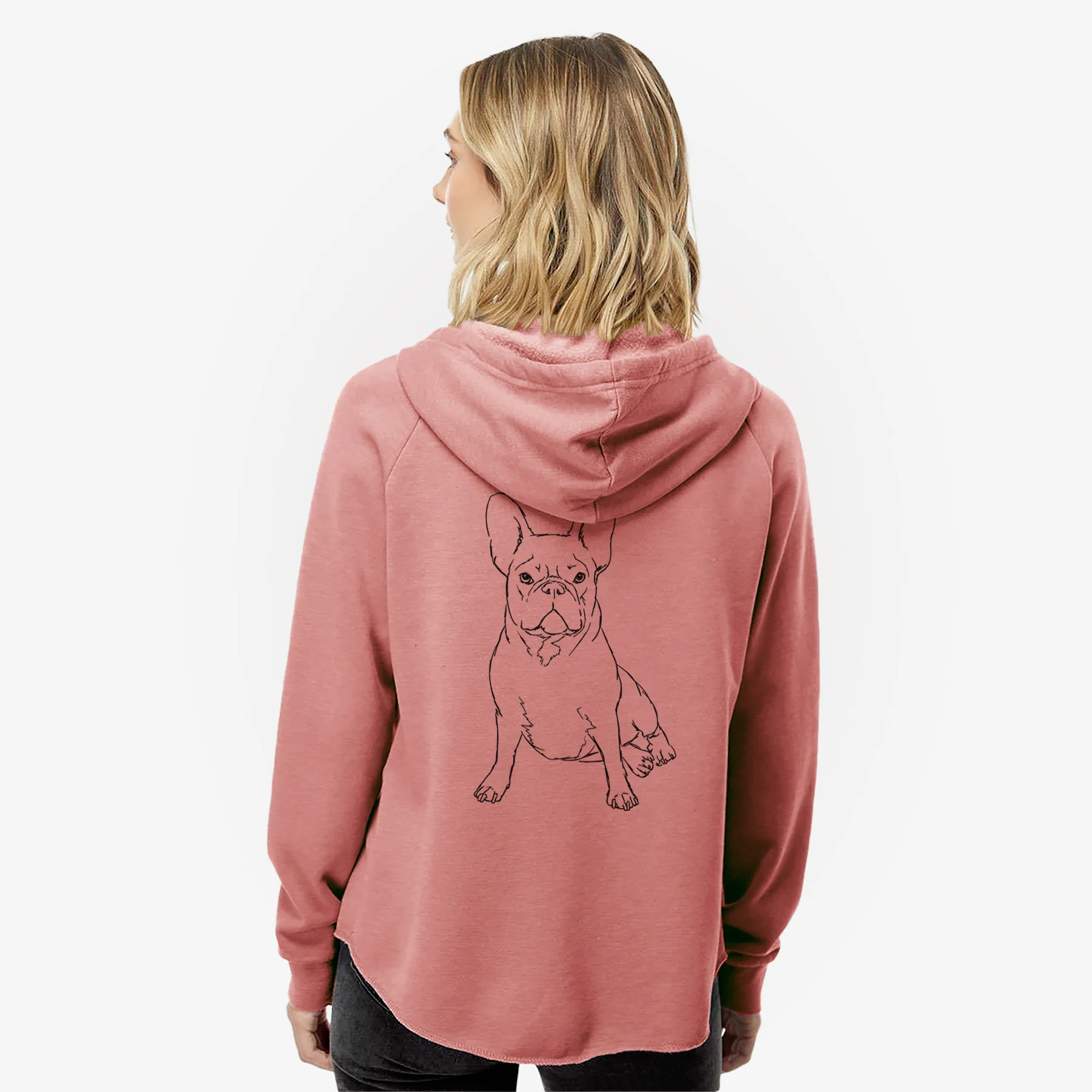 Doodled Violet the French Bulldog - Women's Cali Wave Zip-Up Sweatshirt - Image 5