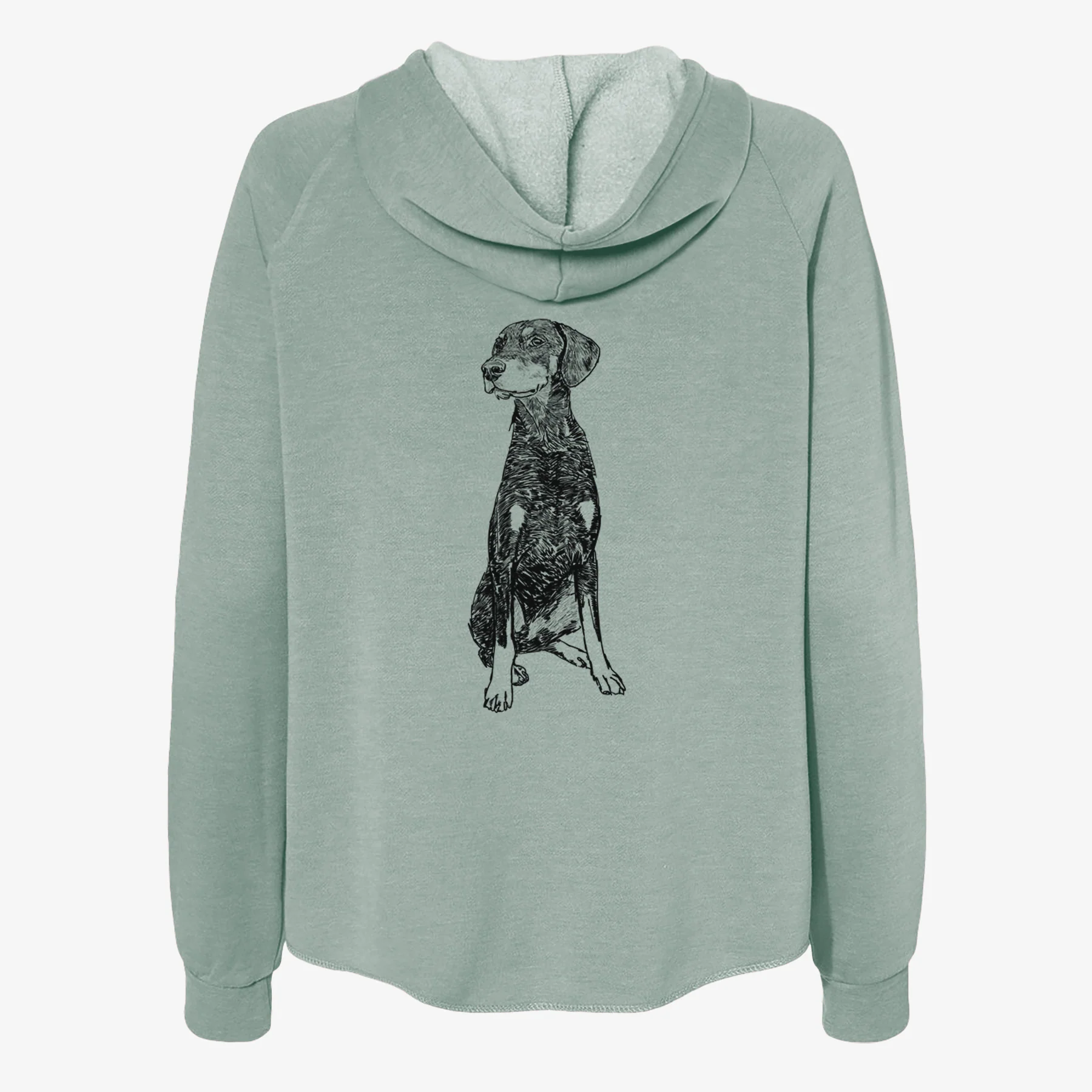Doodled Whiskey the Doberman Pinscher - Women's Cali Wave Zip-Up Sweatshirt - Image 4