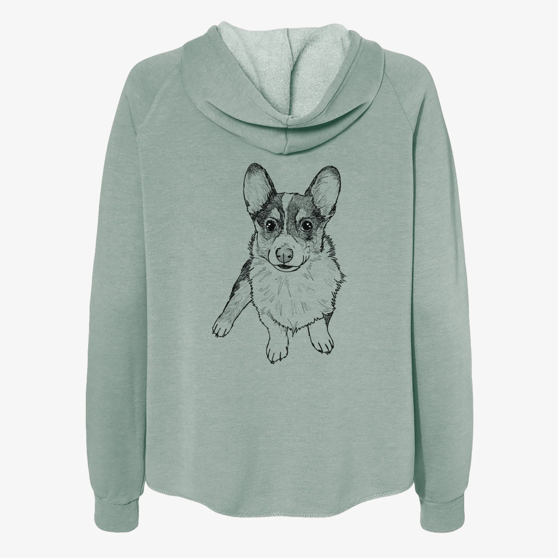 Doodled Winston the Corgi - Women's Cali Wave Zip-Up Sweatshirt - Image 4