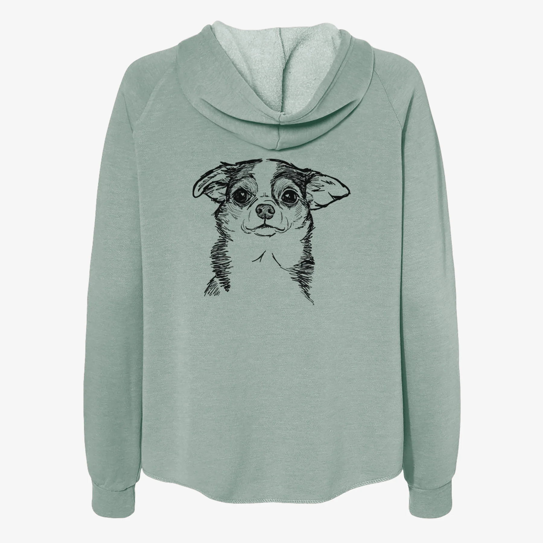 Doodled Worm the Chihuahua - Women's Cali Wave Zip-Up Sweatshirt - Image 4