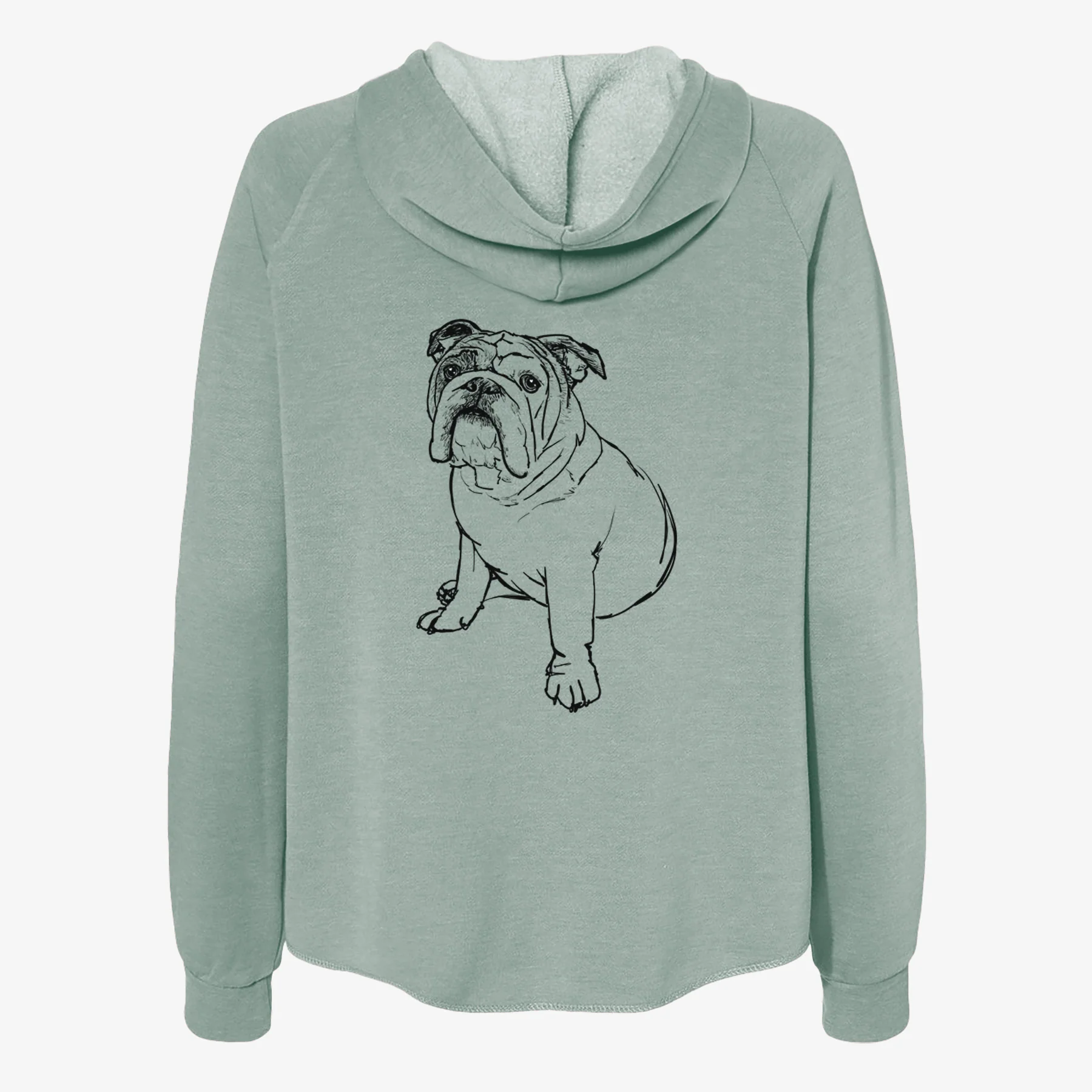 Doodled Yogi the English Bulldog - Women's Cali Wave Zip-Up Sweatshirt - Image 4