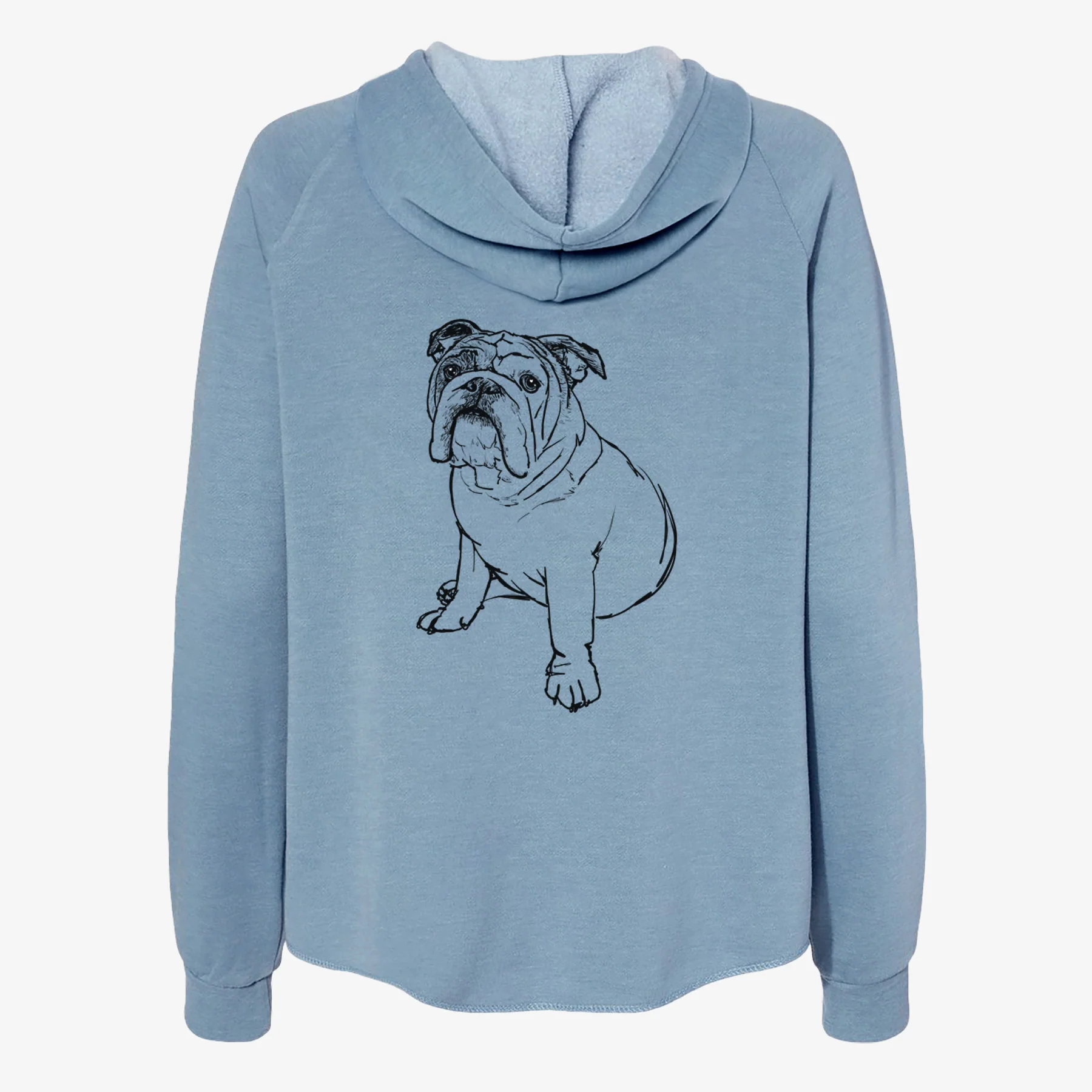 Doodled Yogi the English Bulldog - Women's Cali Wave Zip-Up Sweatshirt - Image 6