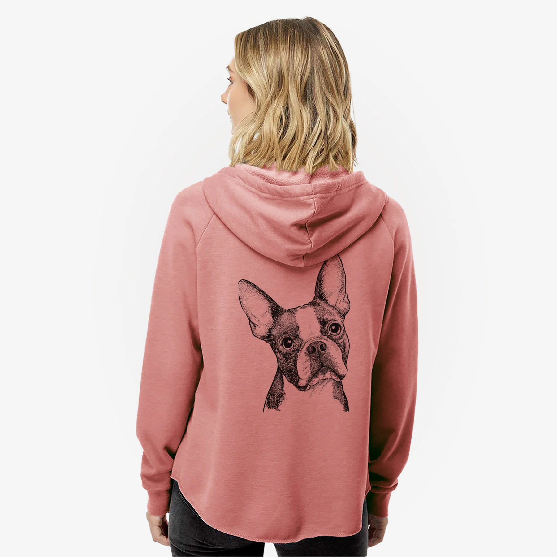 Dee Dee the Boston Terrier - Women's Cali Wave Zip-Up Sweatshirt - Image 5