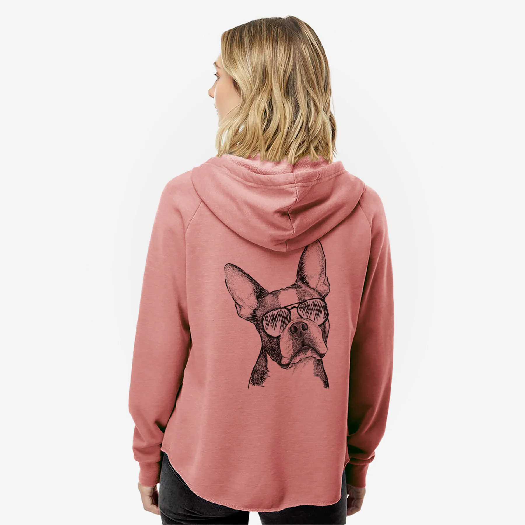 Dee Dee the Boston Terrier - Women's Cali Wave Zip-Up Sweatshirt - Image 8