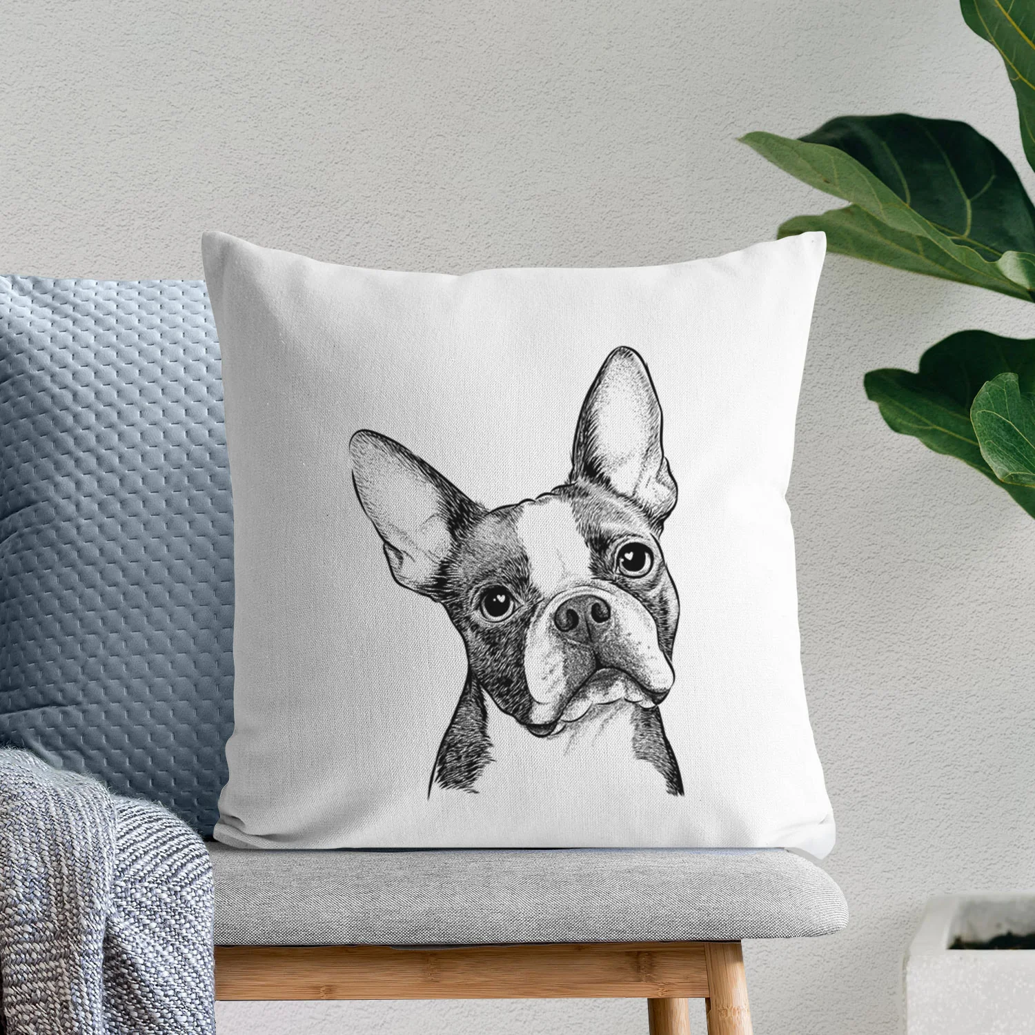 Dee Dee the Boston Terrier - Throw Pillow Cover - Image 6