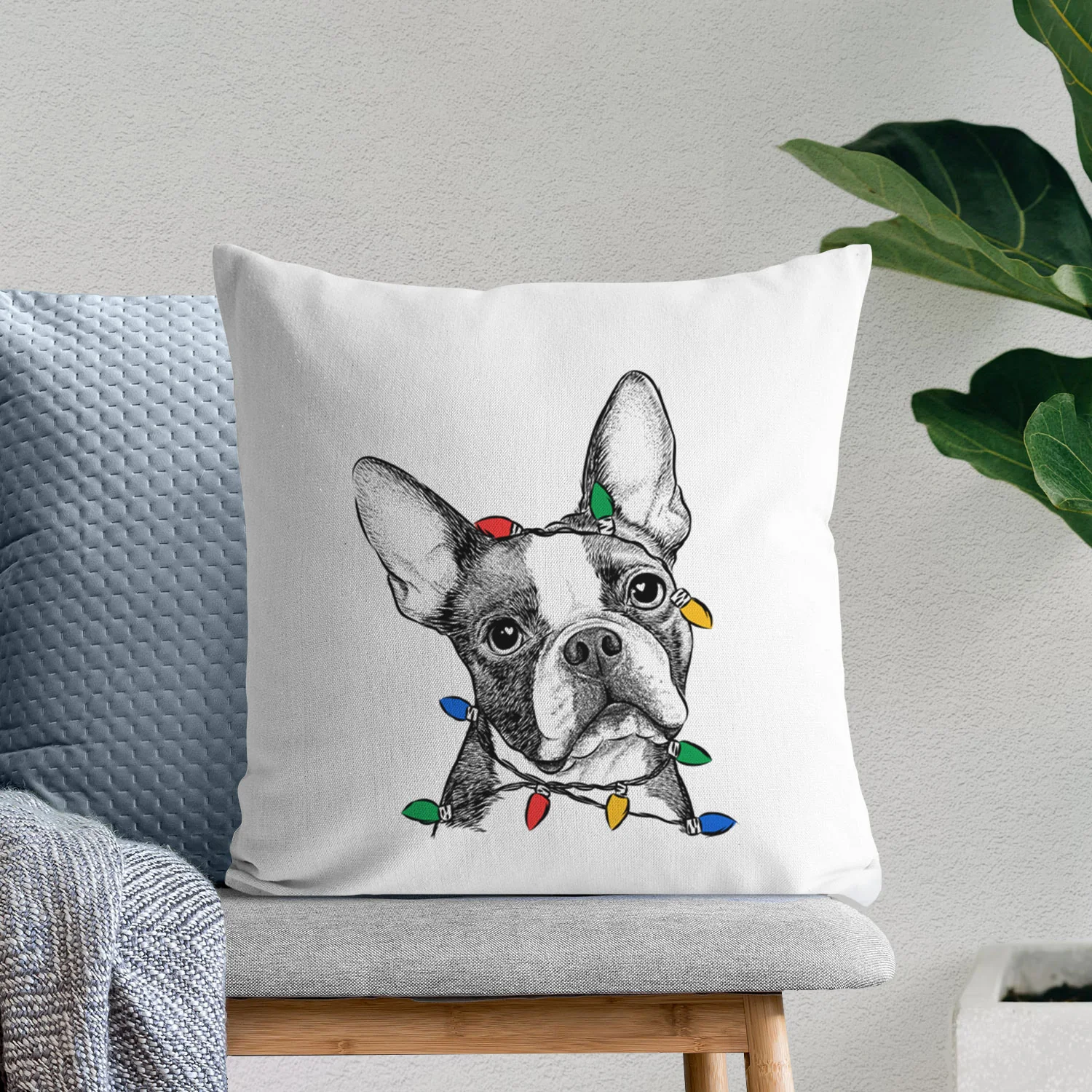 Dee Dee the Boston Terrier - Throw Pillow Cover - Image 9