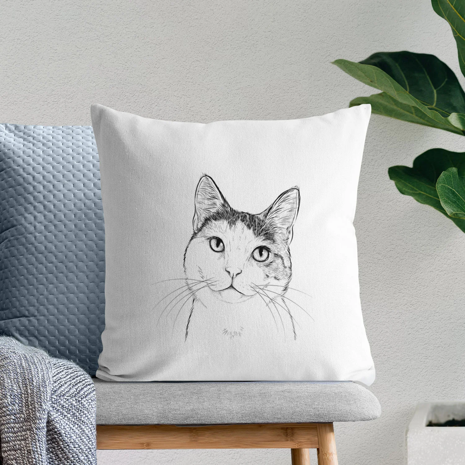 Denver the Calico Cat - Throw Pillow Cover - Image 6