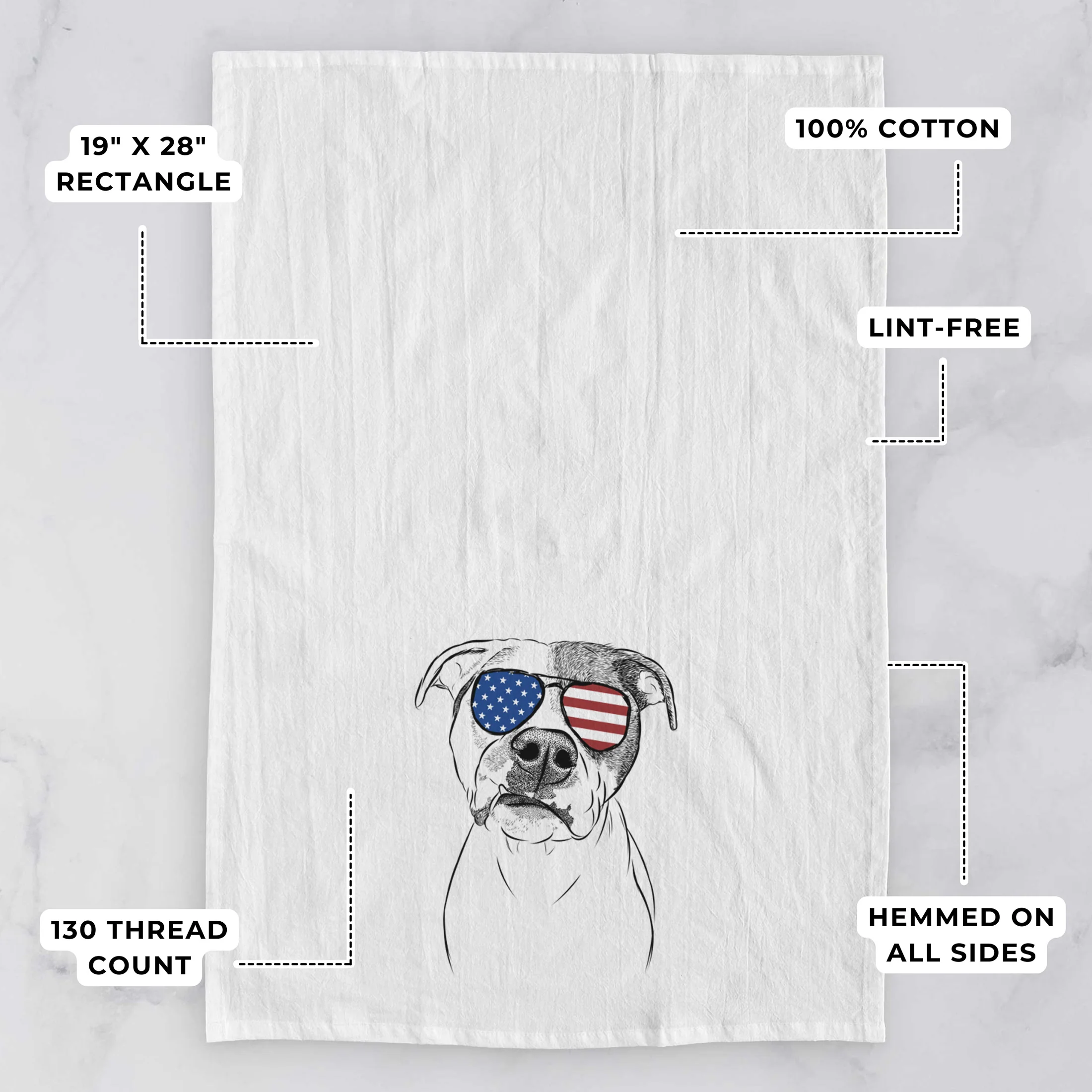 Dexter the Pitbull Tea Towel - Image 3