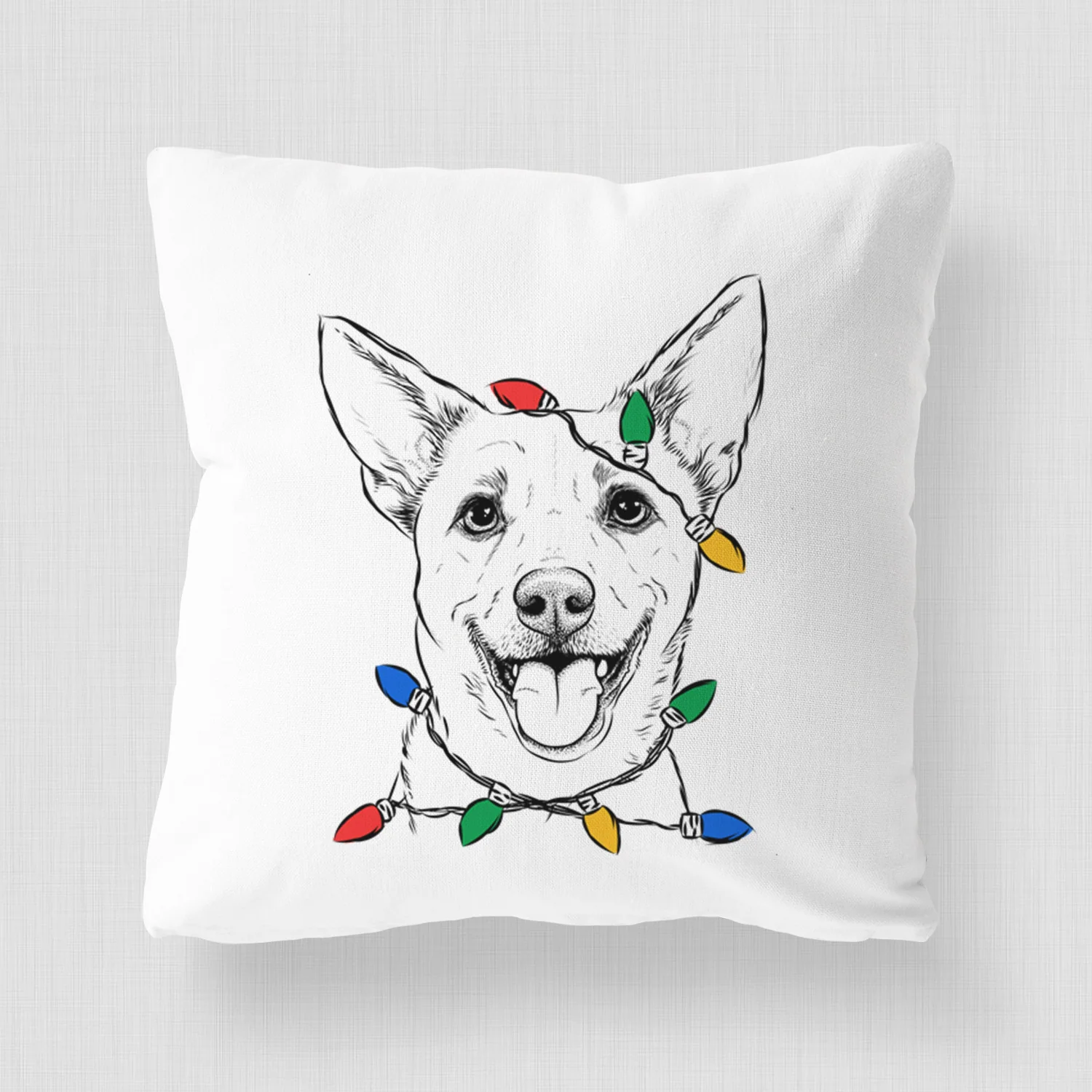 Dinghy the Mixed Breed - Throw Pillow Cover - Image 4