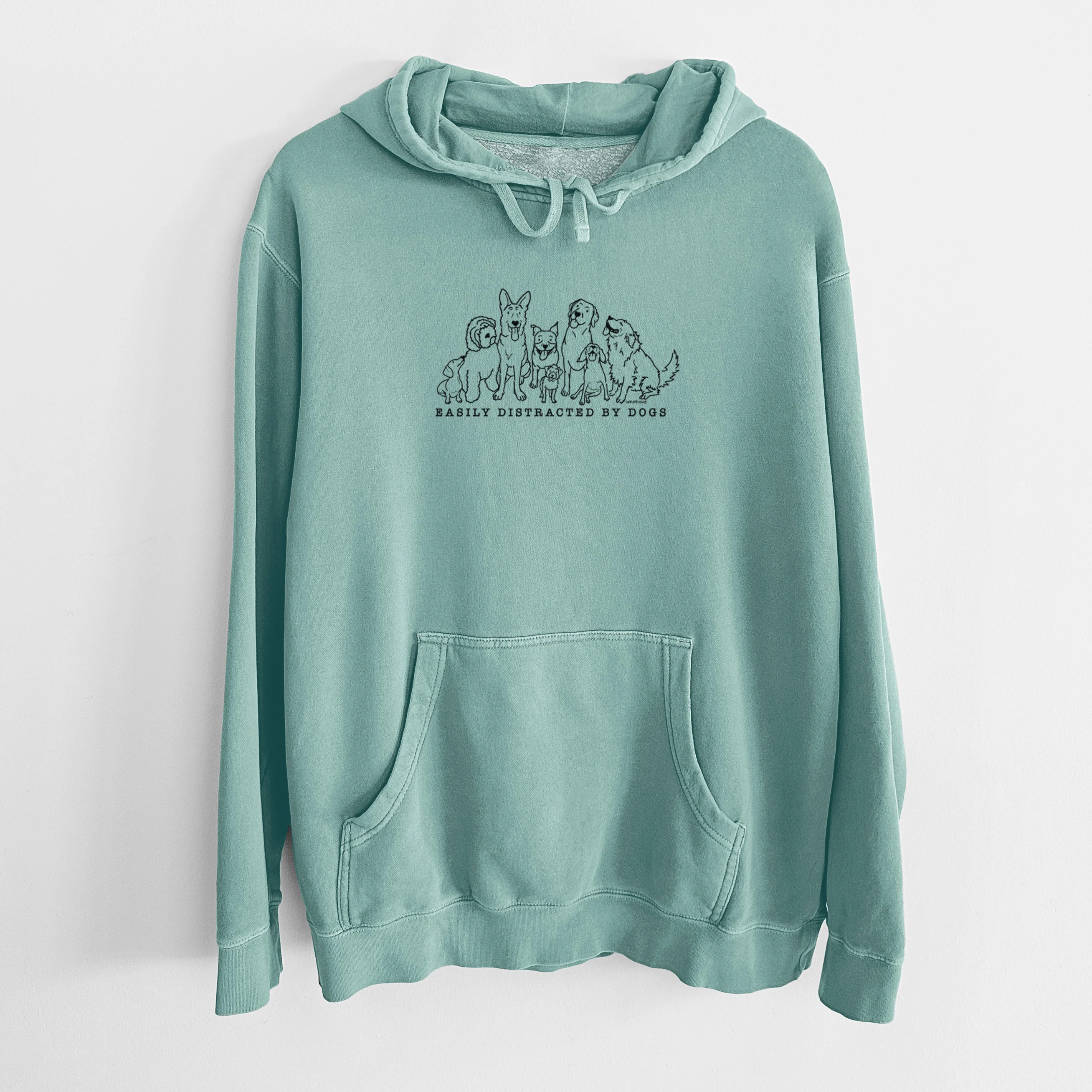 Distracted by Dogs - Unisex Pigment Dyed Hoodie - Image 10