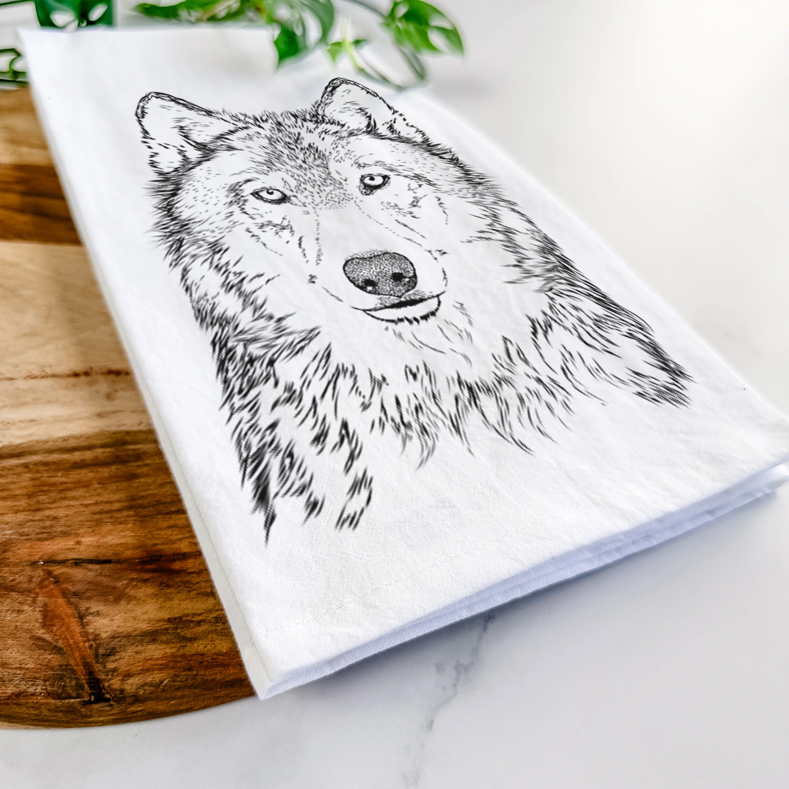 Django the Grey Wolf Tea Towel - Image 5