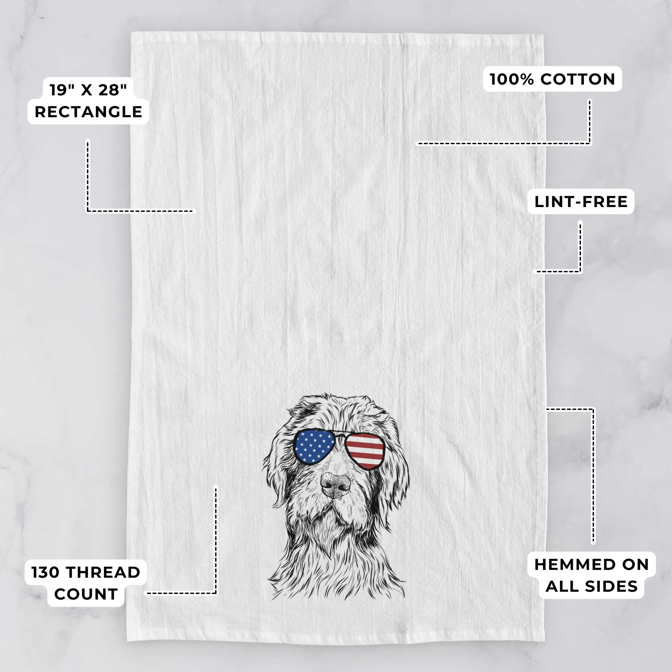 Doc Holliday the Pudelpointer Tea Towel - Image 3