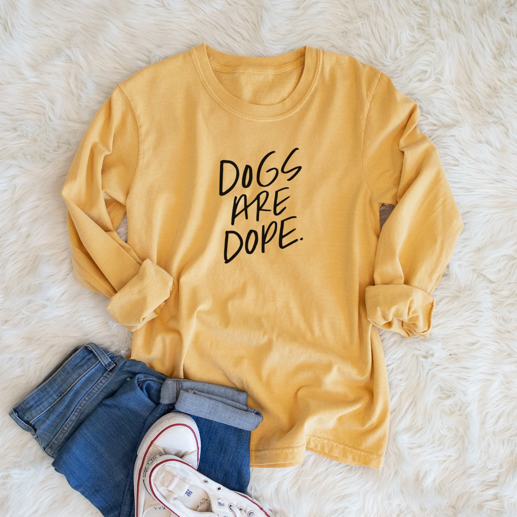 Dogs Are Dope - Men's Heavyweight 100% Cotton Long Sleeve - Image 6