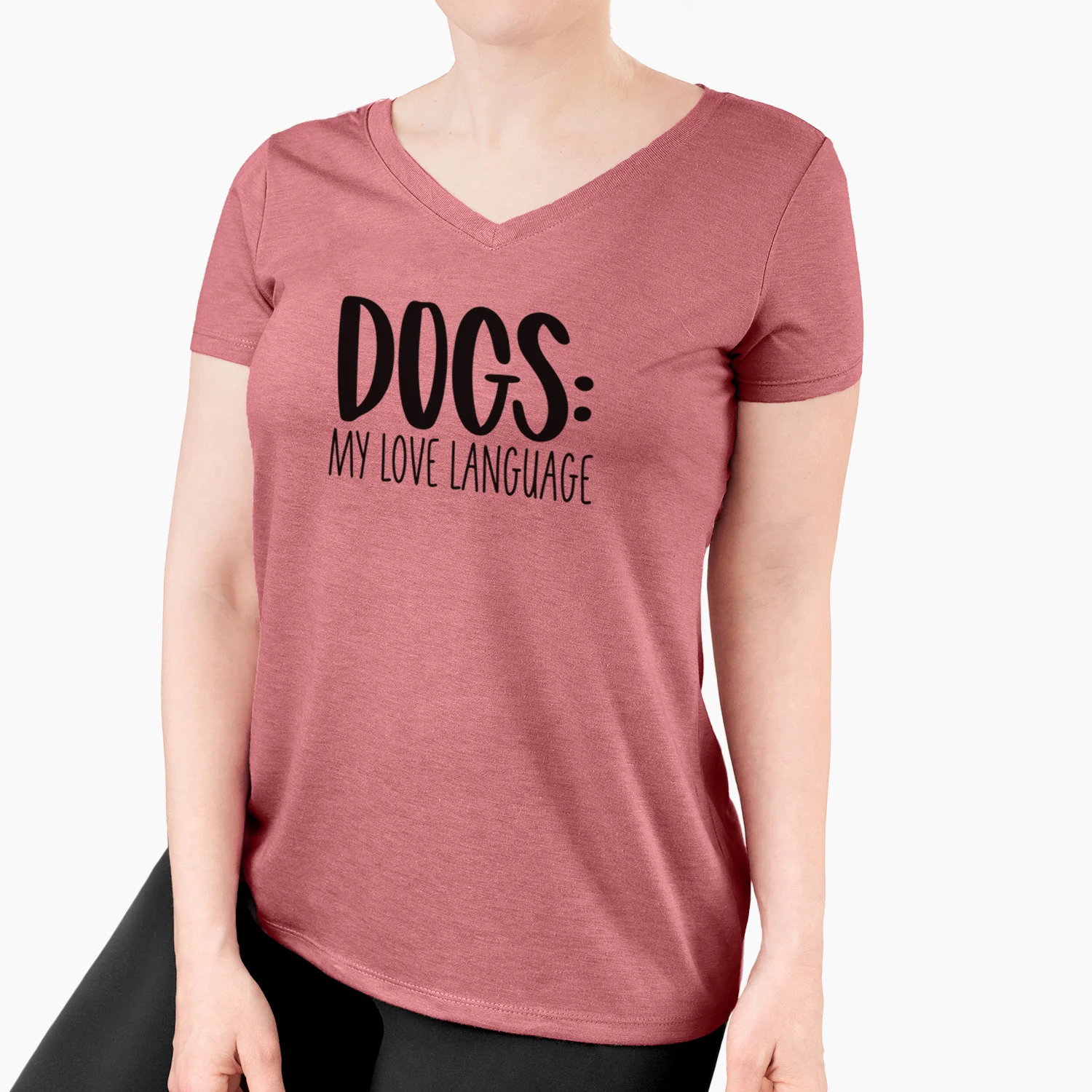 Dogs: My Love Language - Women's Perfect V-neck Shirt - Image 4