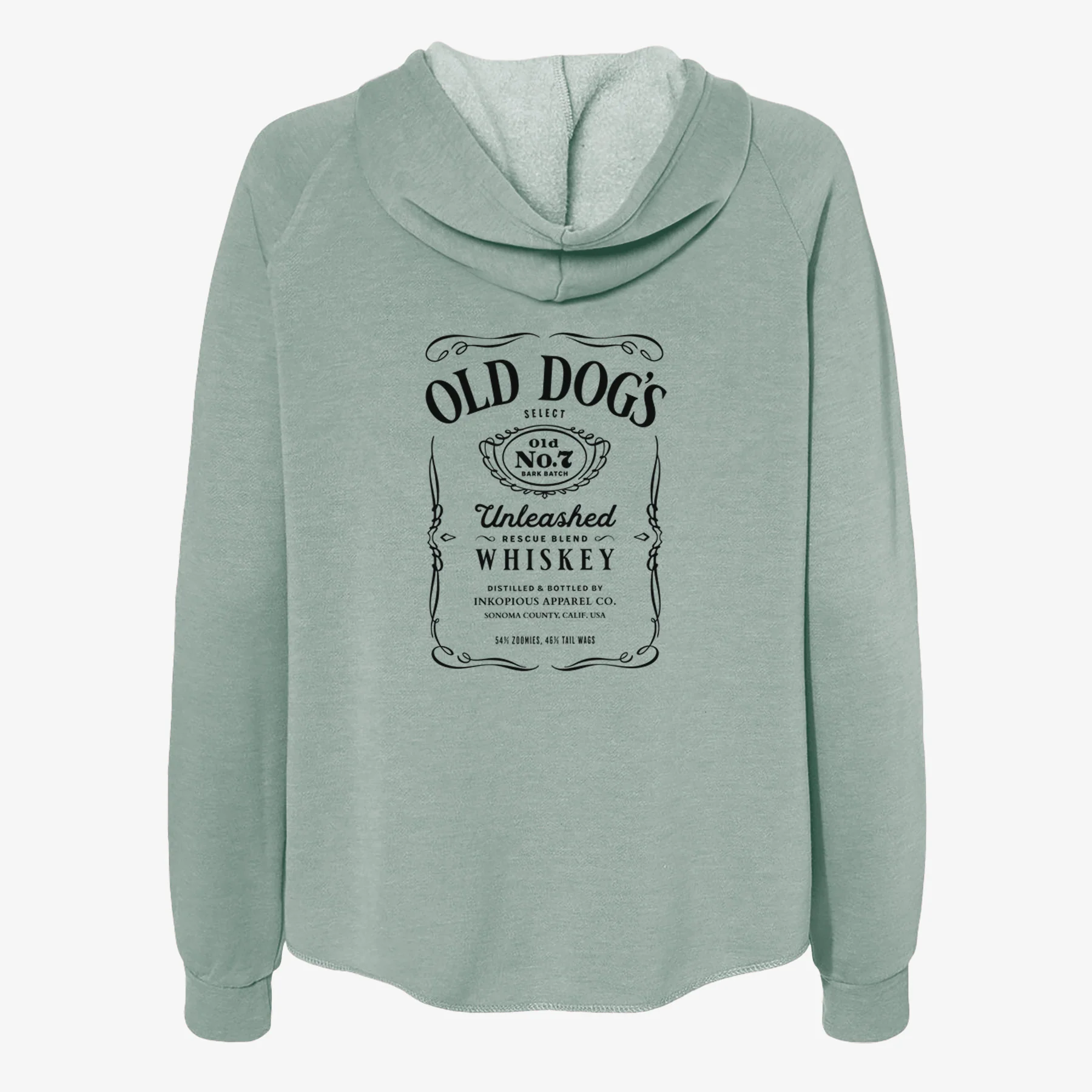 Old Dog’s No. 7 – Unleashed Whiskey - Women's Cali Wave Zip-Up Sweatshirt - Image 4