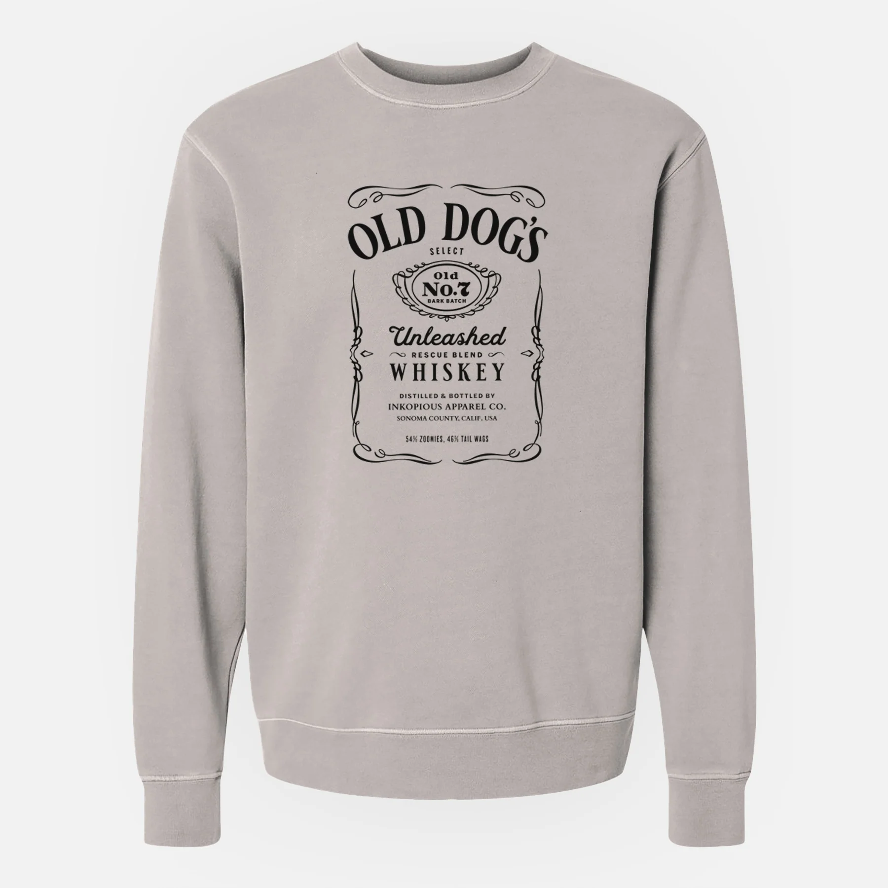 Old Dog’s No. 7 – Unleashed Whiskey - Unisex Pigment Dyed Crew Sweatshirt - Image 3