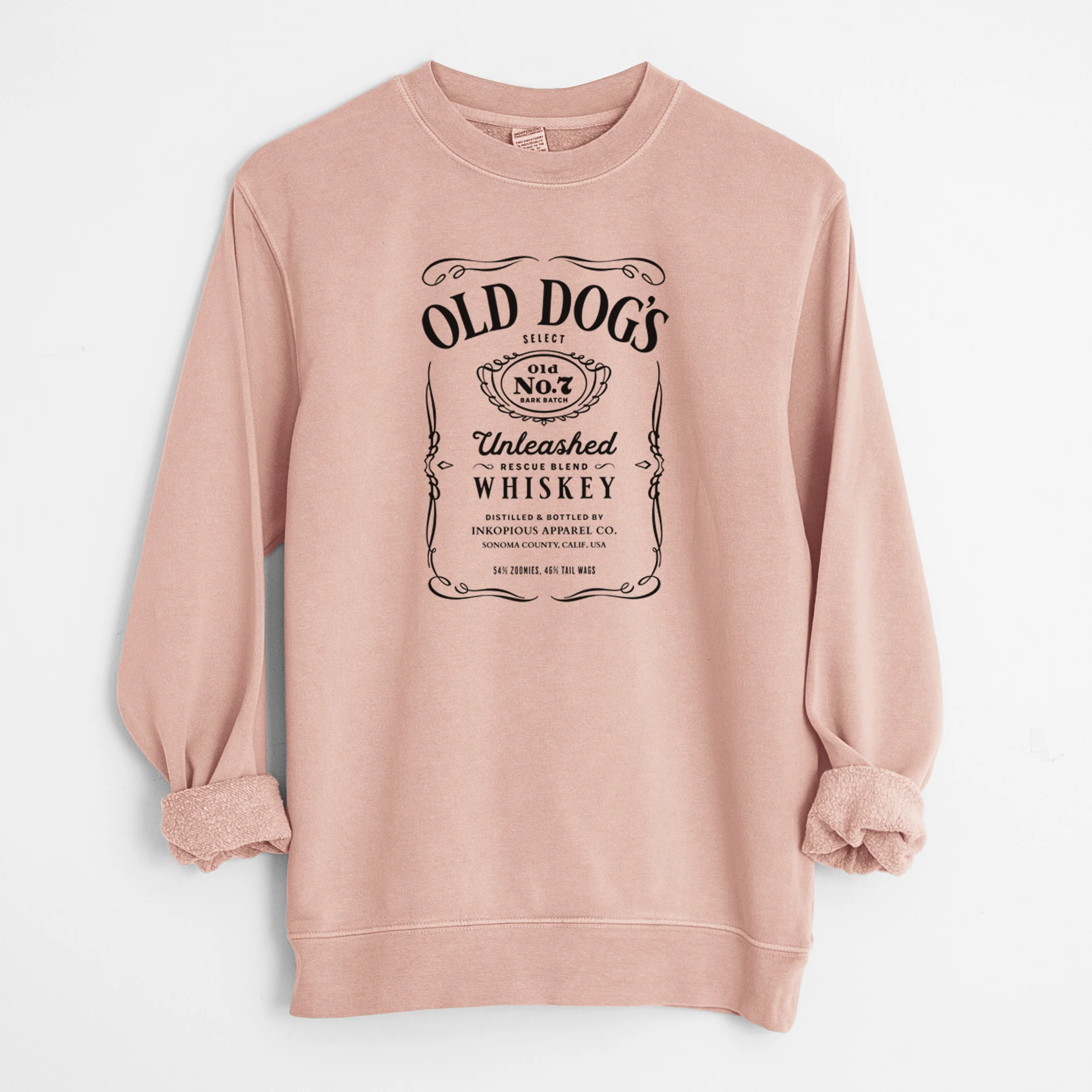 Old Dog’s No. 7 – Unleashed Whiskey - Unisex Pigment Dyed Crew Sweatshirt - Image 8