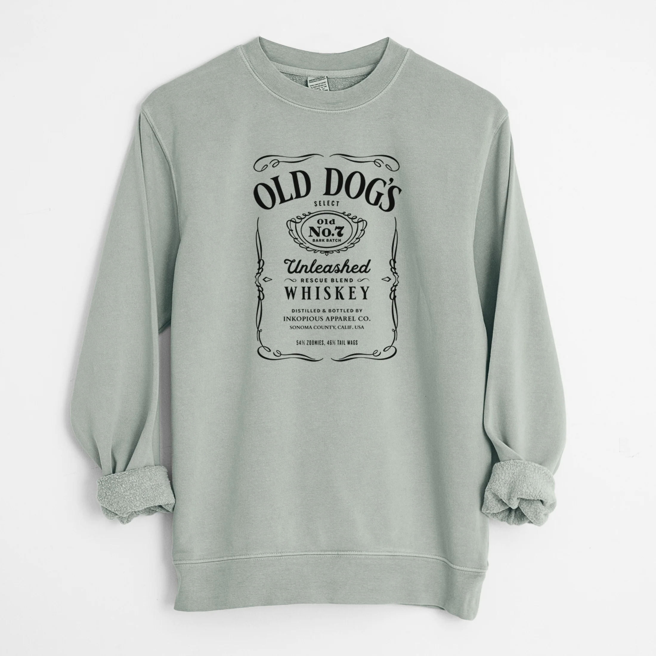 Old Dog’s No. 7 – Unleashed Whiskey - Unisex Pigment Dyed Crew Sweatshirt - Image 9