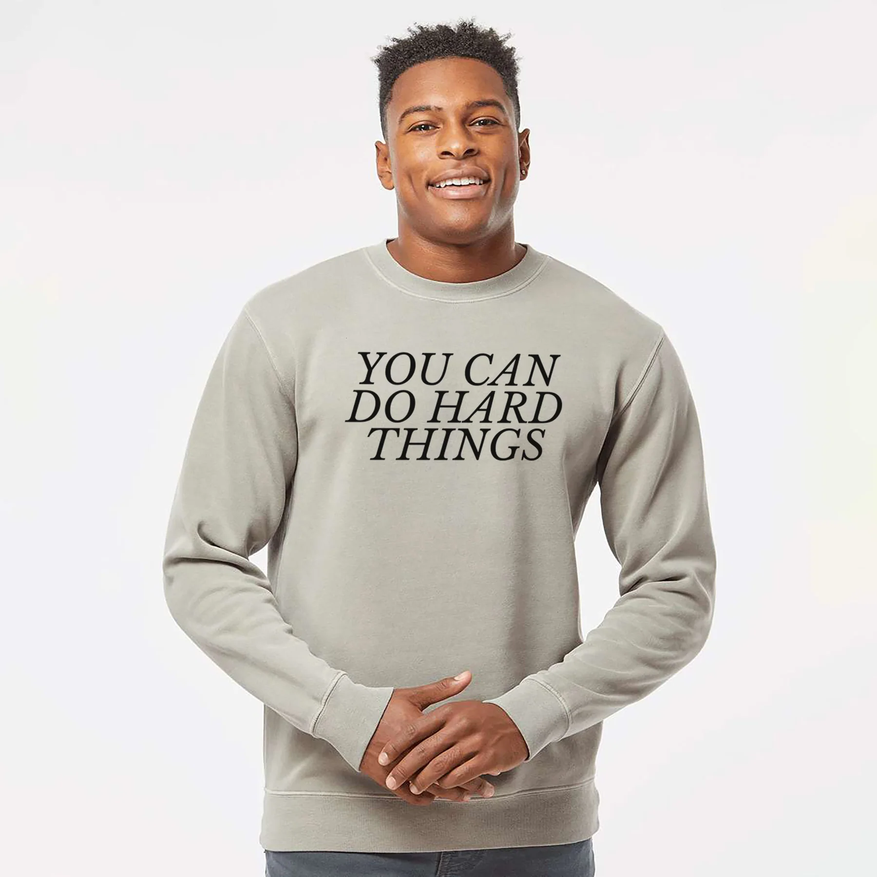 You Can Do Hard Things - Unisex Pigment Dyed Crew Sweatshirt - Image 5