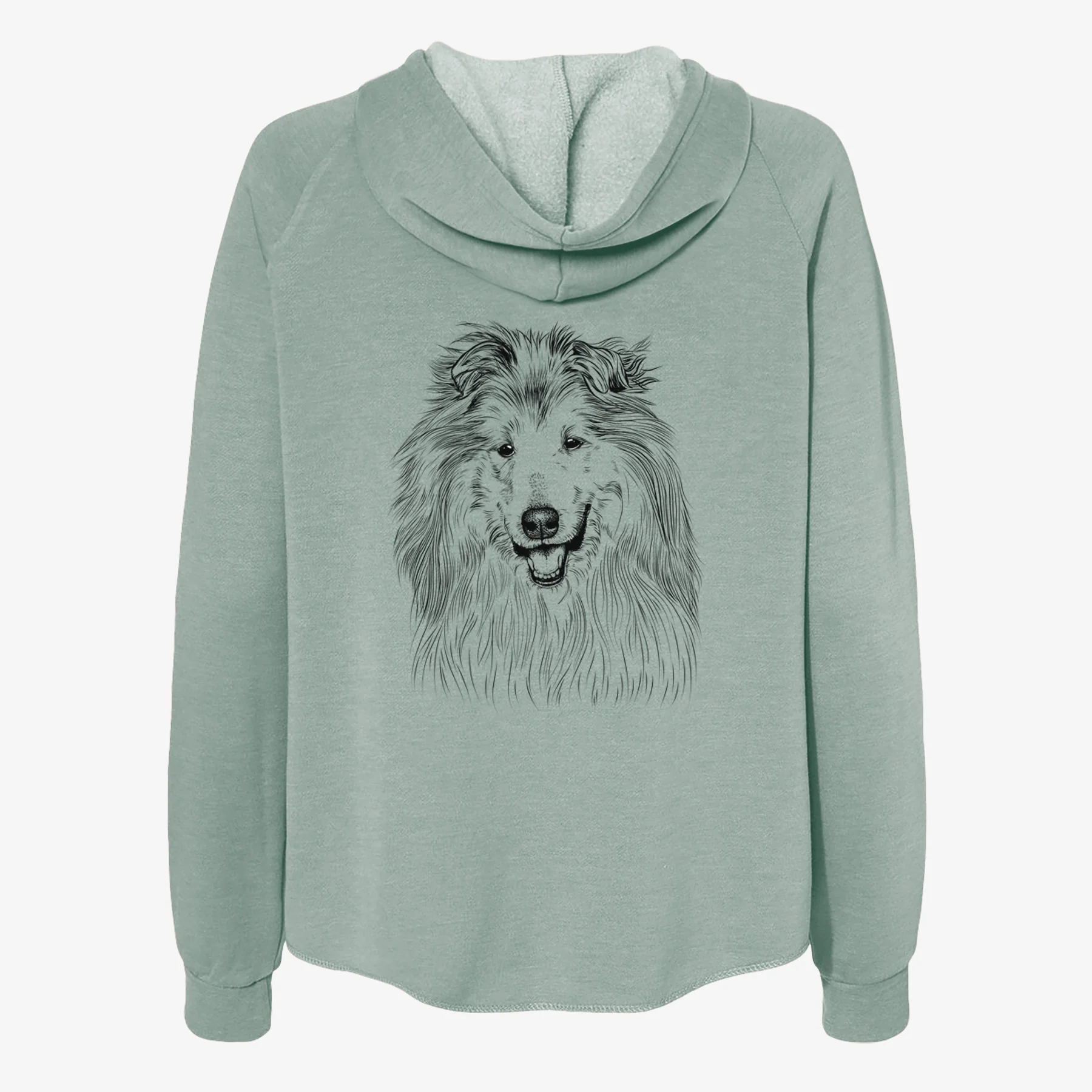 Donnan the Rough Collie - Women's Cali Wave Zip-Up Sweatshirt - Image 4