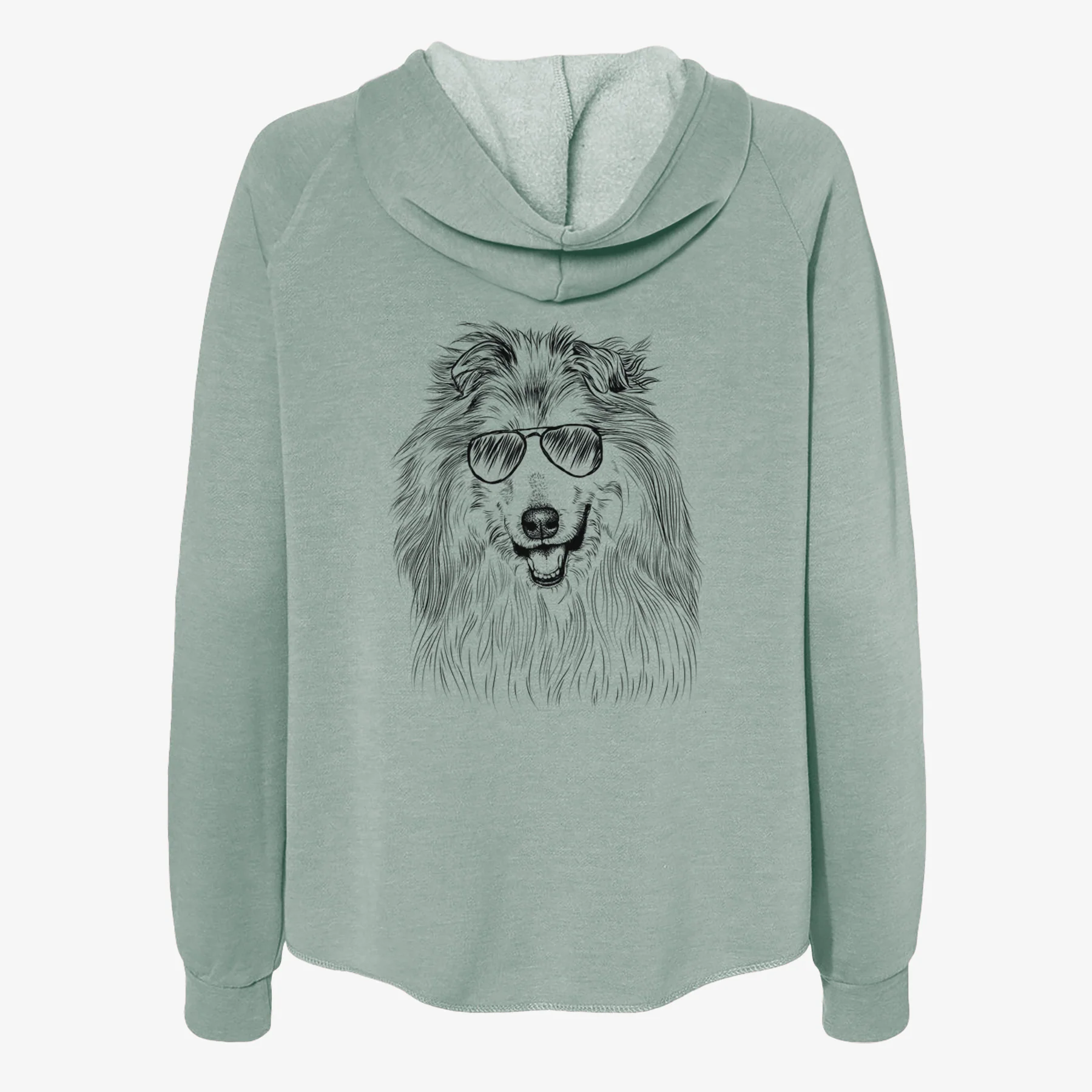 Donnan the Rough Collie - Women's Cali Wave Zip-Up Sweatshirt - Image 7