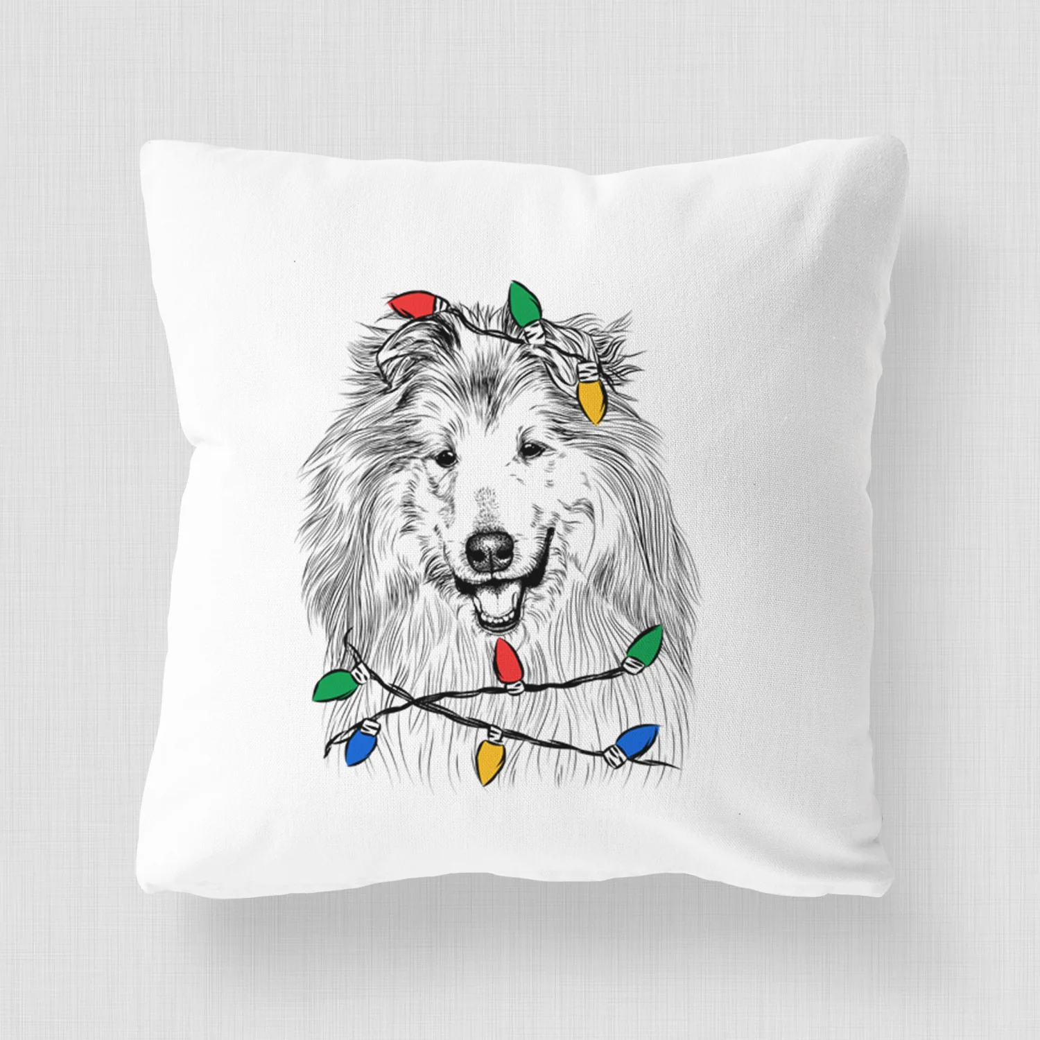 Donnan the Rough Collie - Throw Pillow Cover - Image 4
