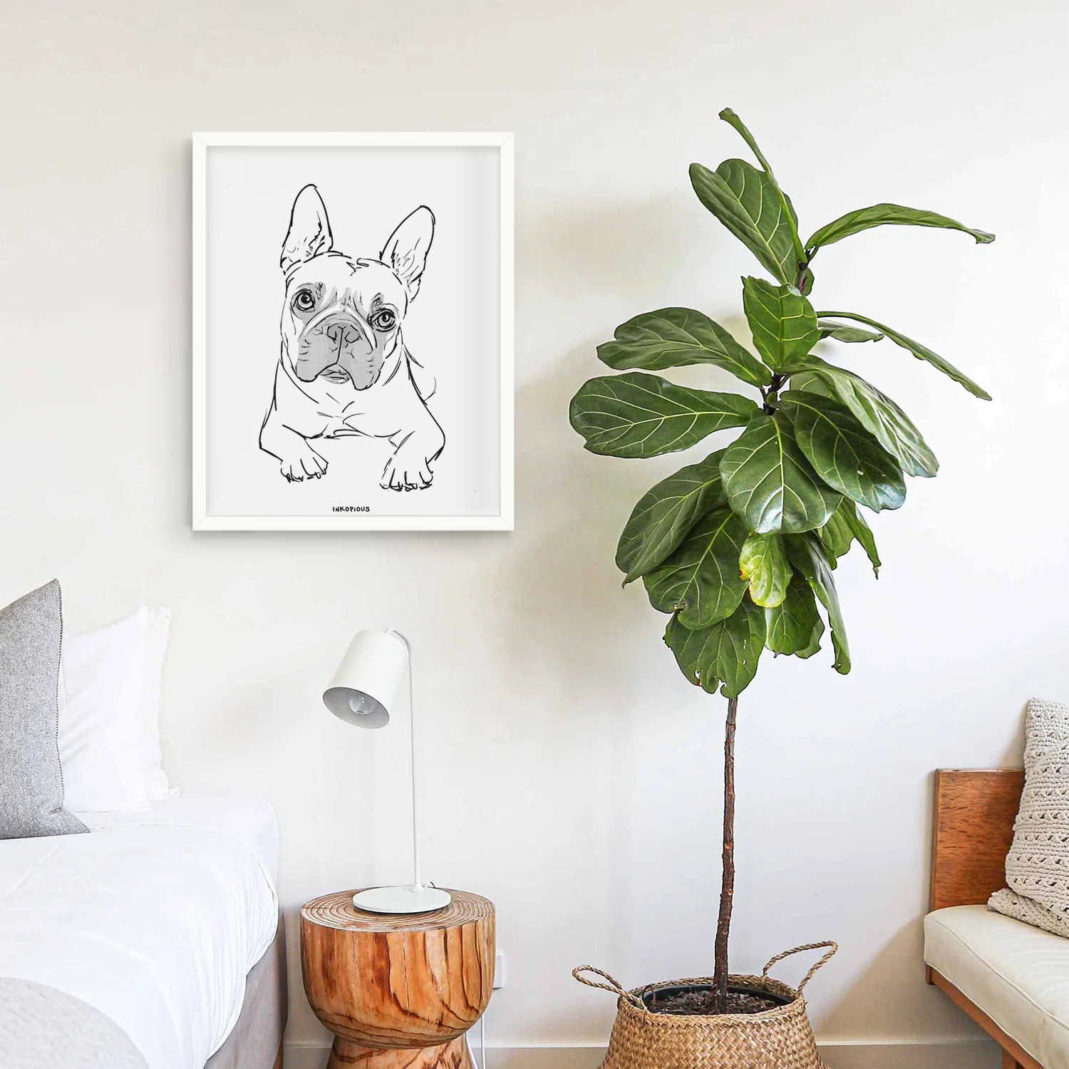Doodled Buster the French Bulldog Art Print - Image 7