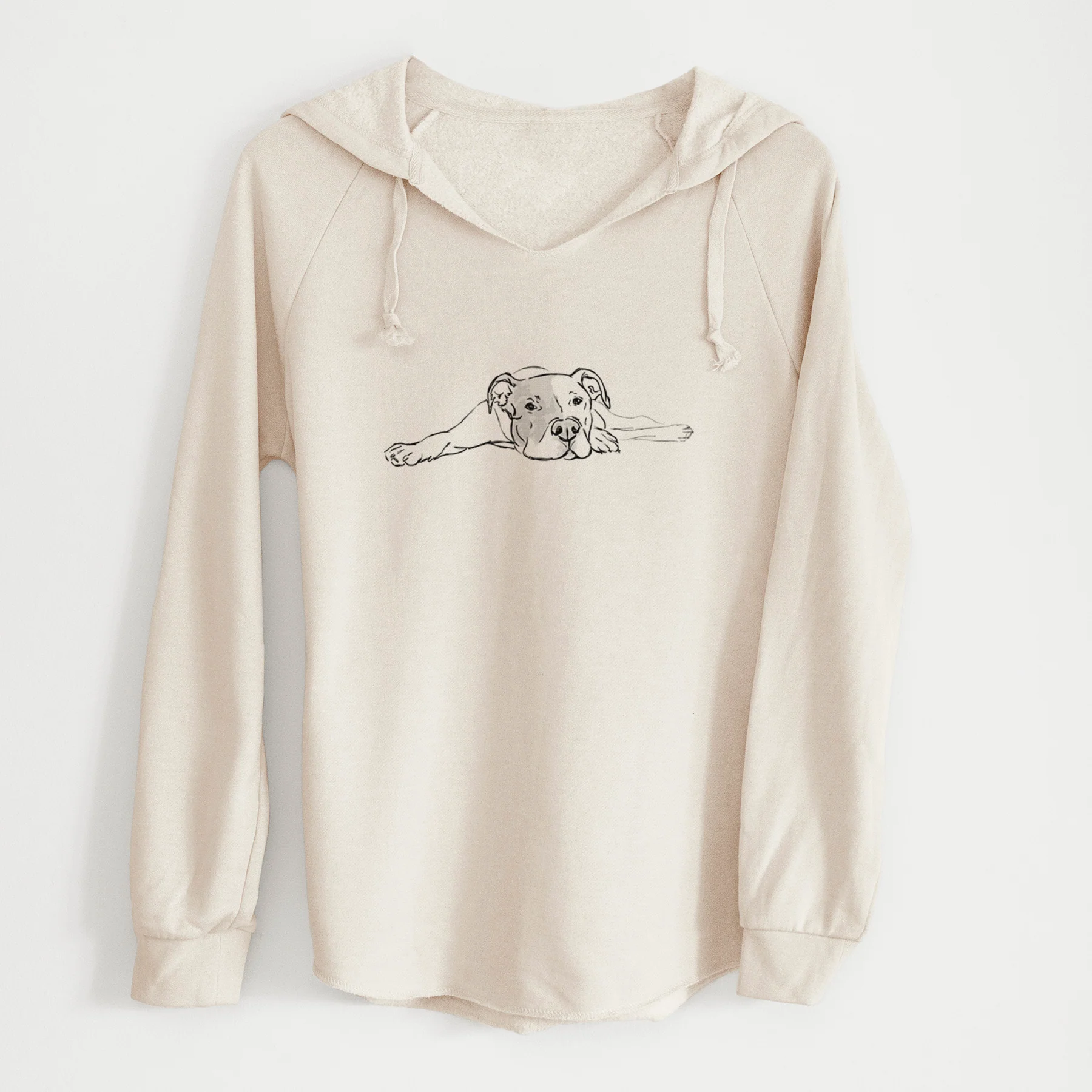 Doodled Harvey the American Staffordshire Terrier - Cali Wave Hooded Sweatshirt - Image 7