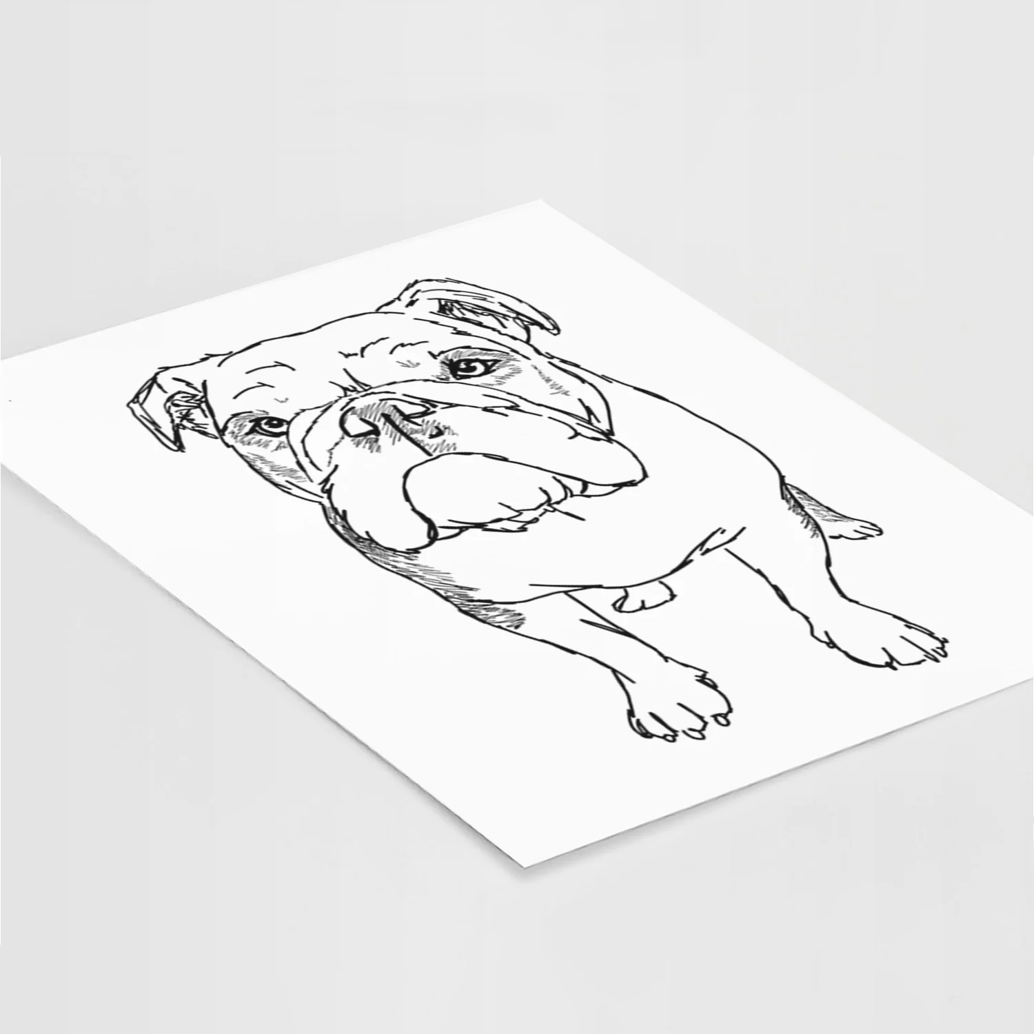 Doodled Henry the English Bulldog Art Print - Image 5
