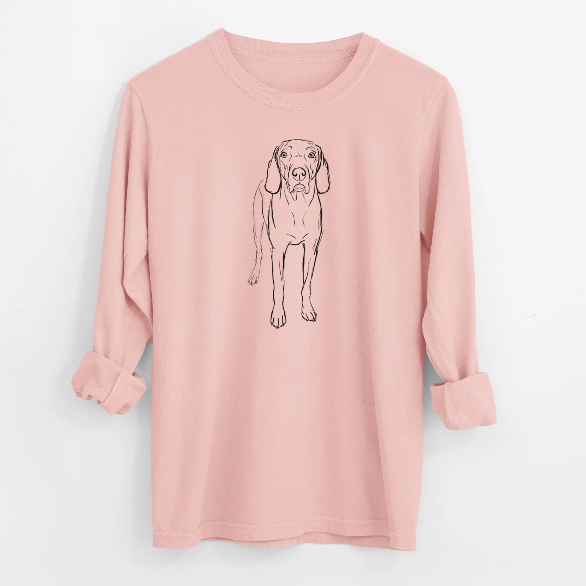 Doodled Hildy the Weimaraner - Heavyweight 100% Cotton Long Sleeve - Image 10