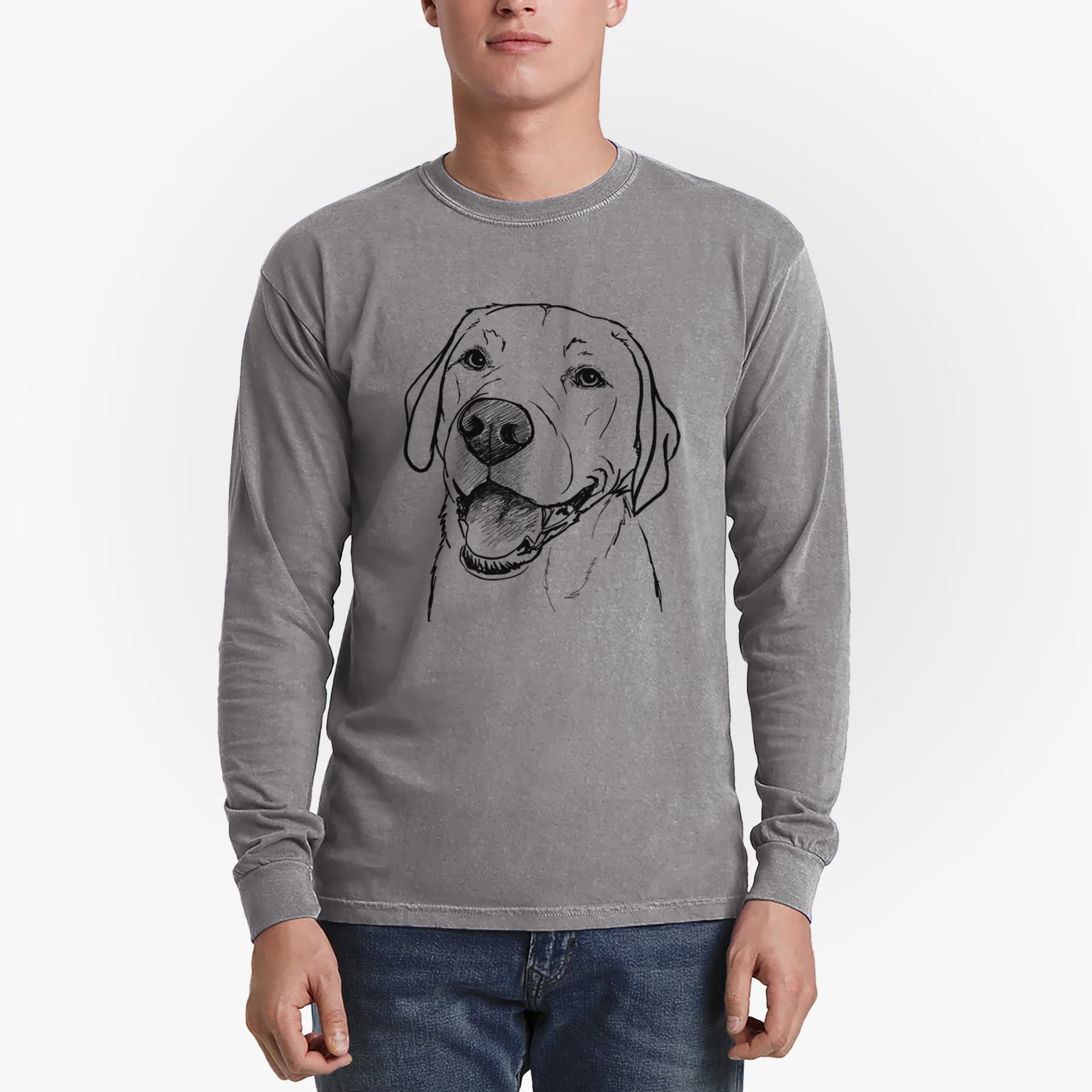 Doodled Jimmy the Larbrador Retriever - Heavyweight 100% Cotton Long Sleeve - Image 4