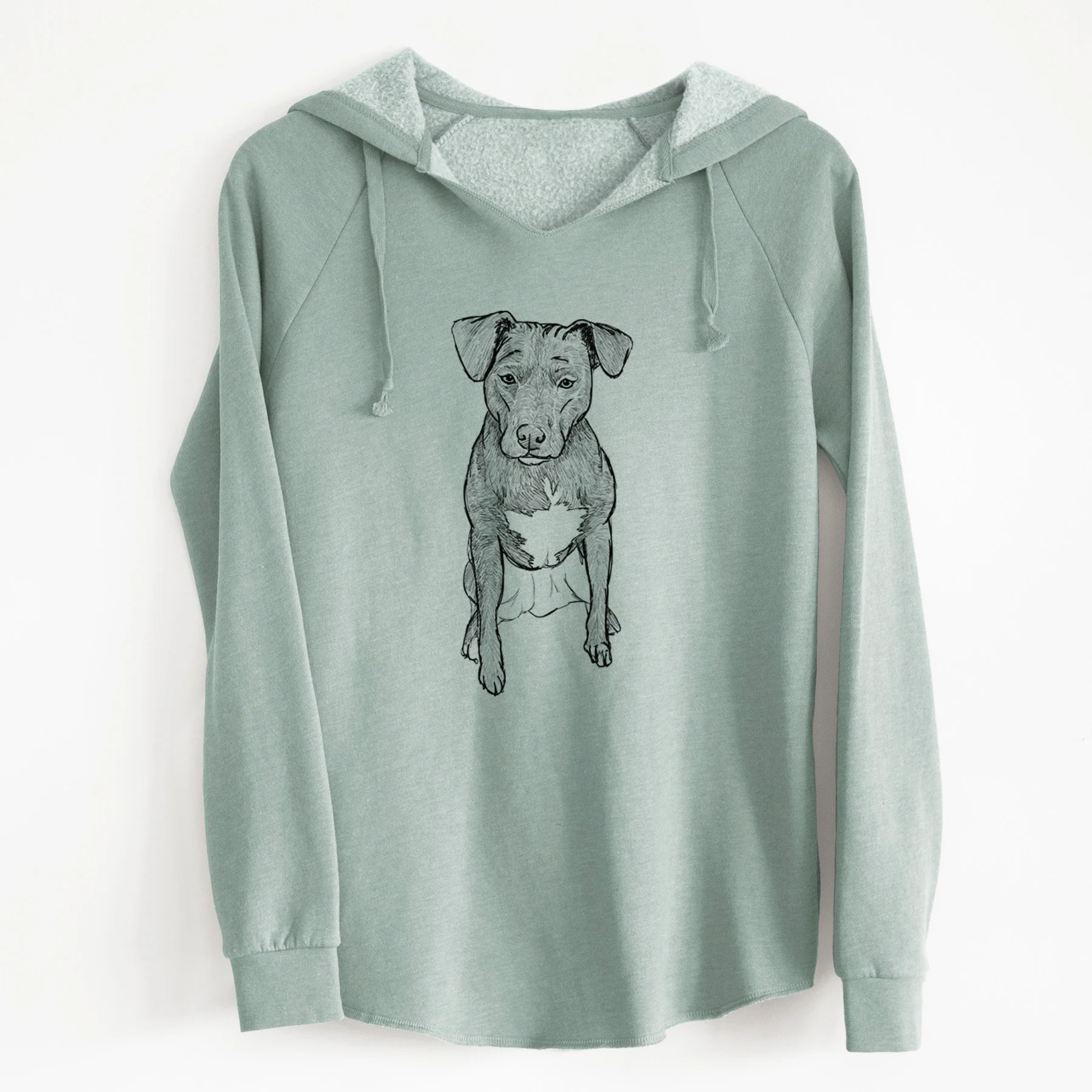 Doodled Kinley the Pitbull Mix - Cali Wave Hooded Sweatshirt - Image 6