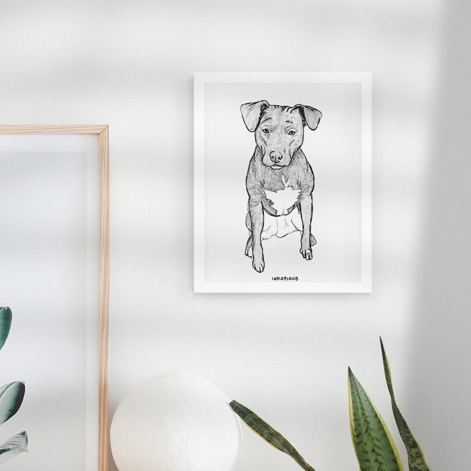 Doodled Kinley the Pitbull Mix Art Print - Image 3