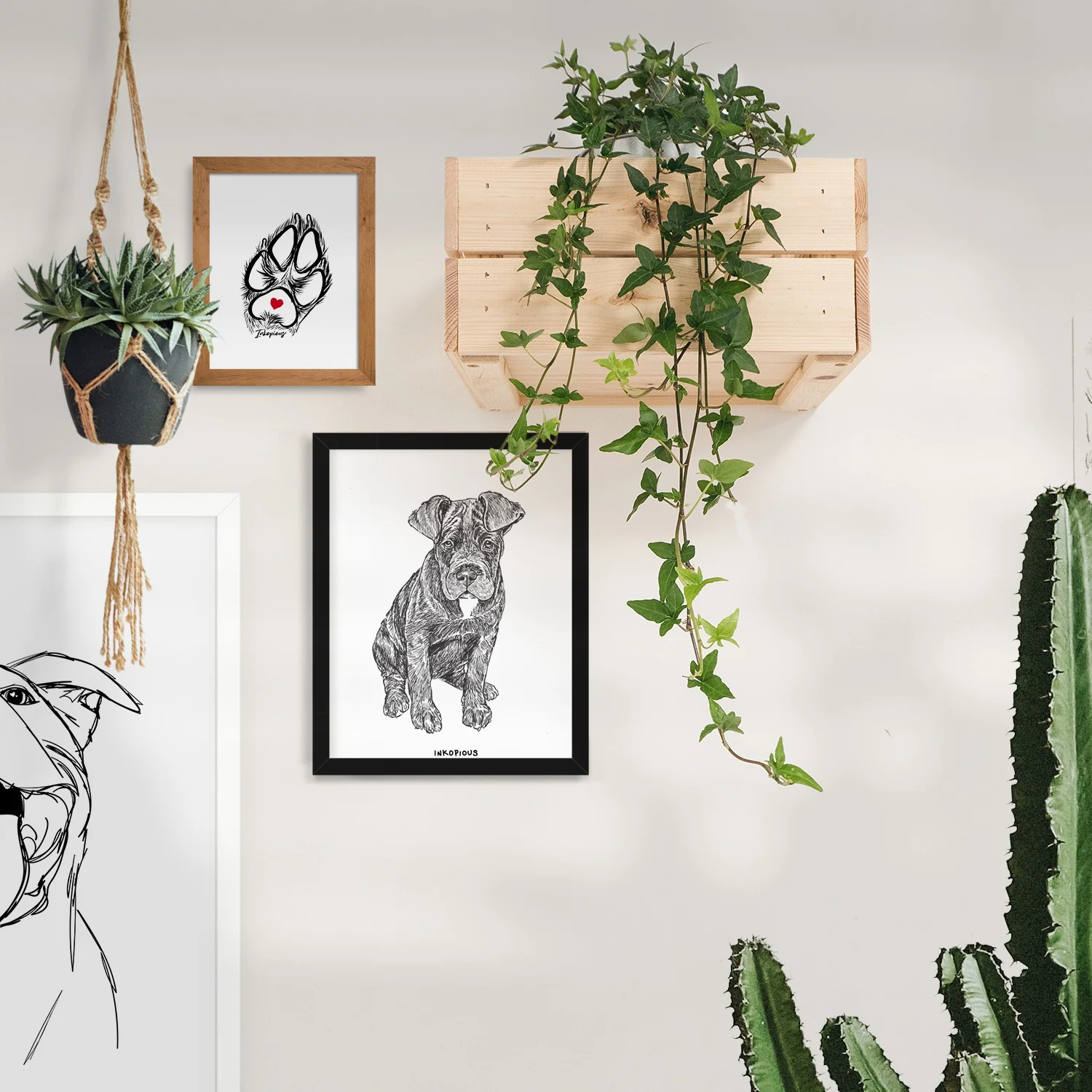 Doodled Kona the Cane Corso Art Print - Image 4