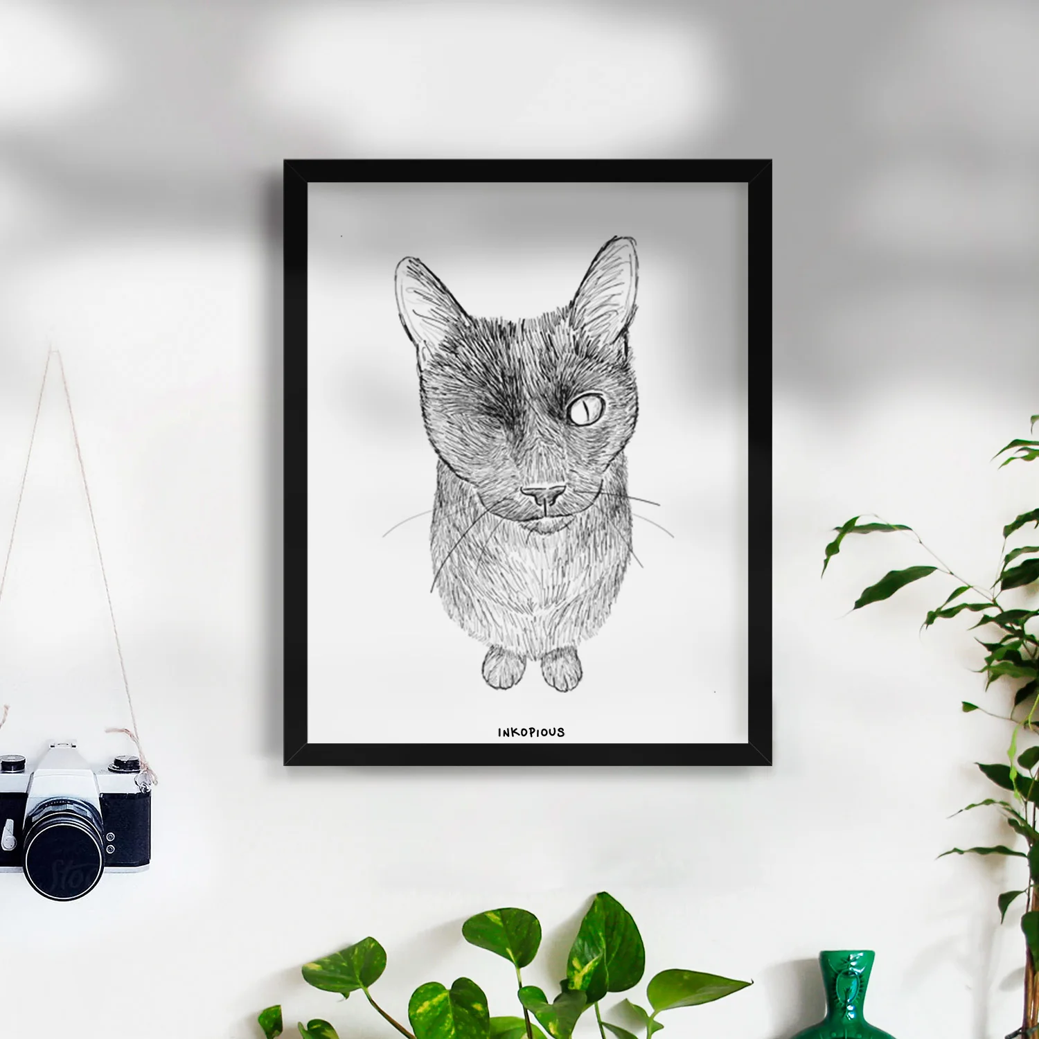 Doodled Marley the Black Cat Art Print - Image 6