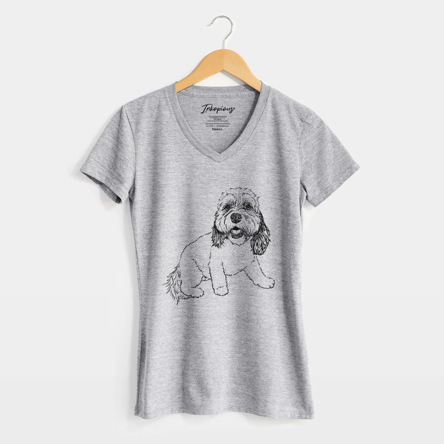 Doodled Max the Cavanese - Women's Perfect V-neck Shirt - Image 4