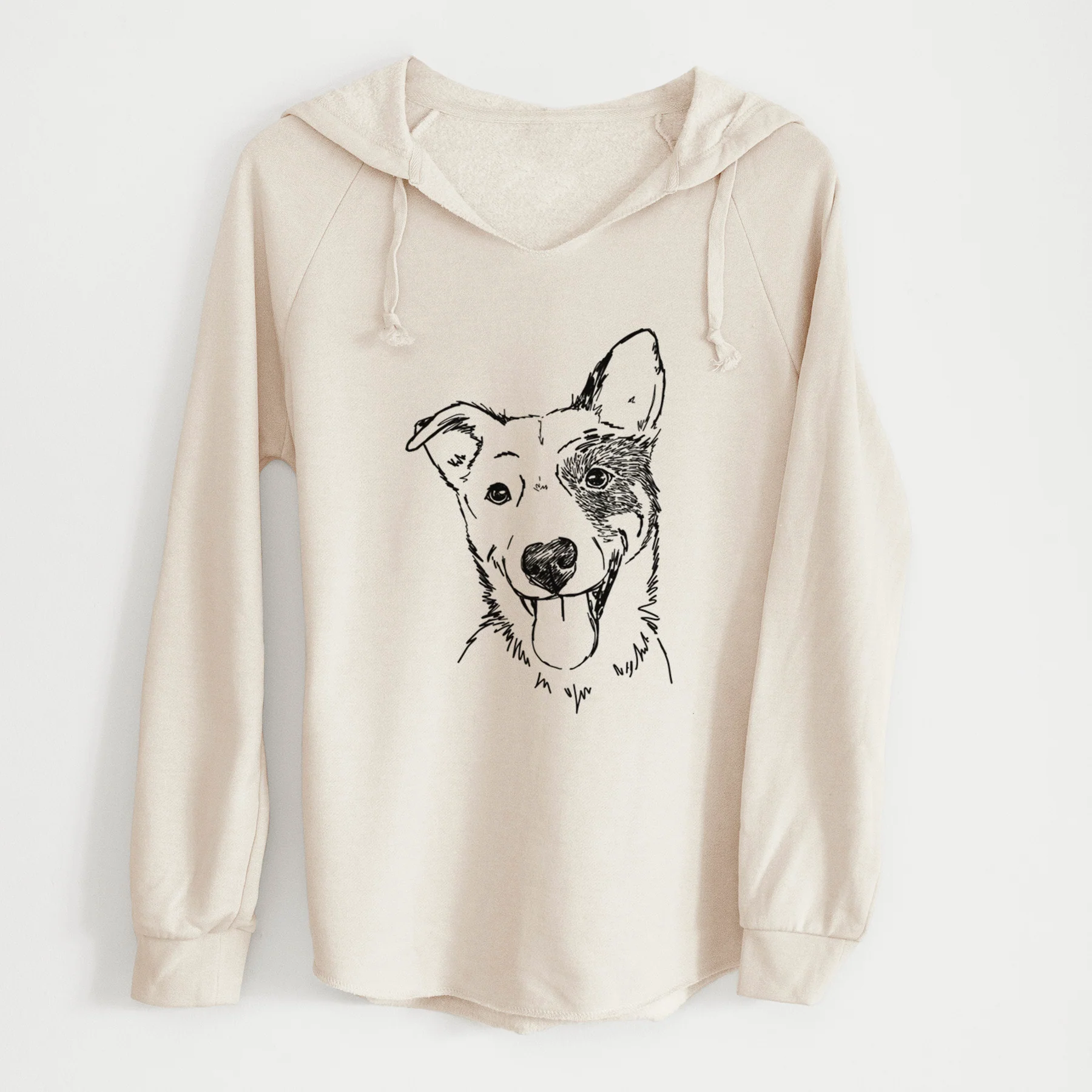 Doodled Ozzy the Mixed Breed - Cali Wave Hooded Sweatshirt - Image 7