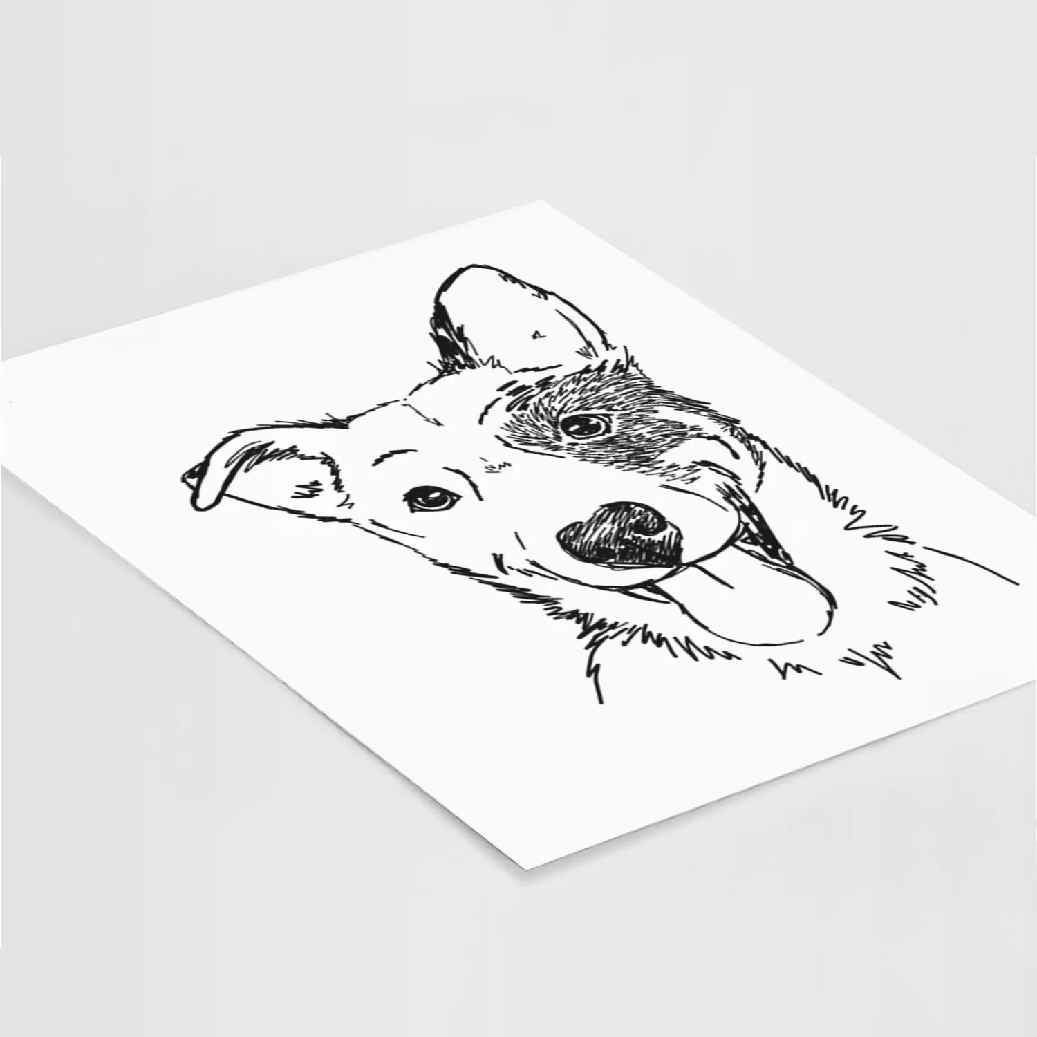 Doodled Ozzy the Mixed Breed Art Print - Image 5
